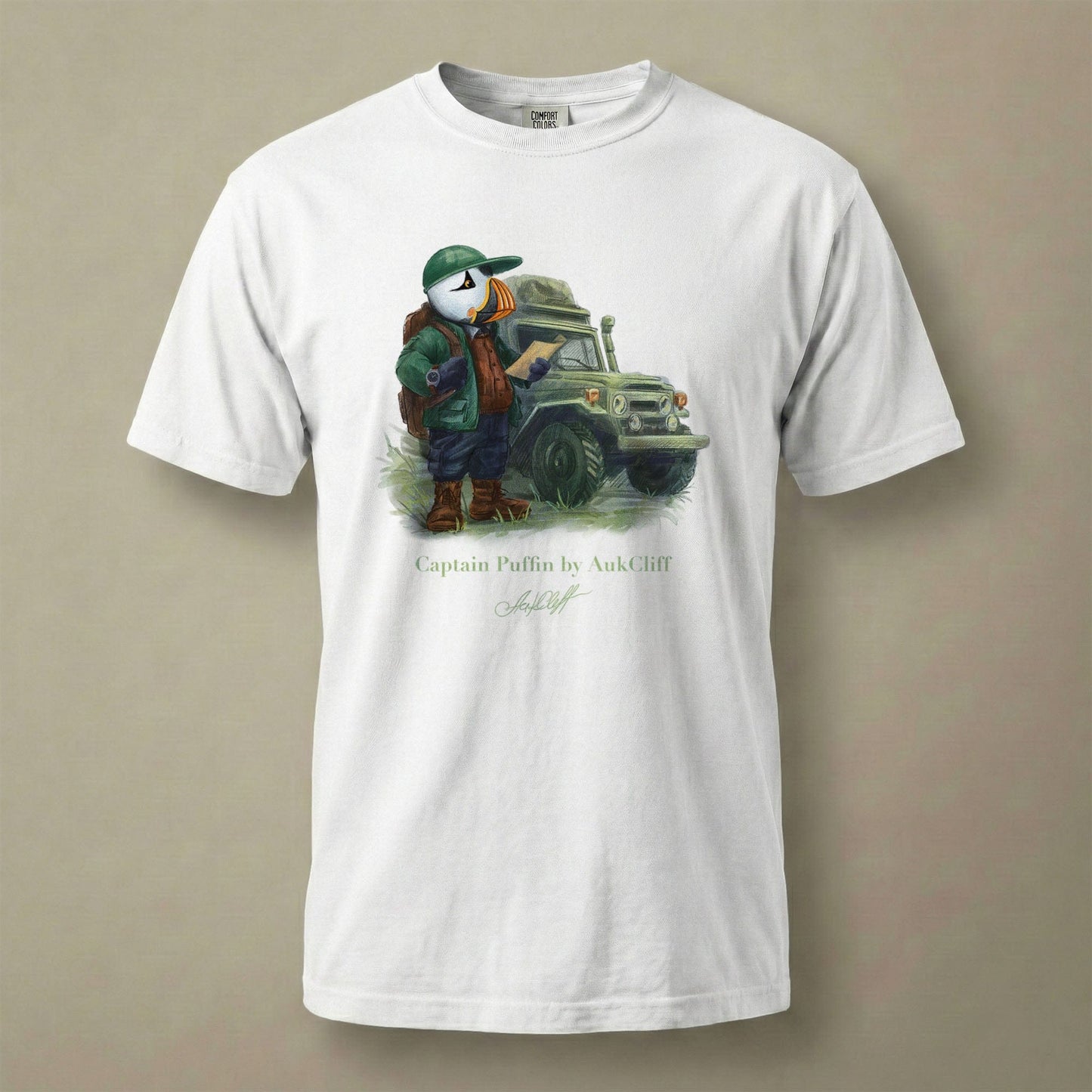 AukCliff Captain Puffin T-shirt White / S Captain Puffin™ Overland Explorer Comfort Colors T-Shirt