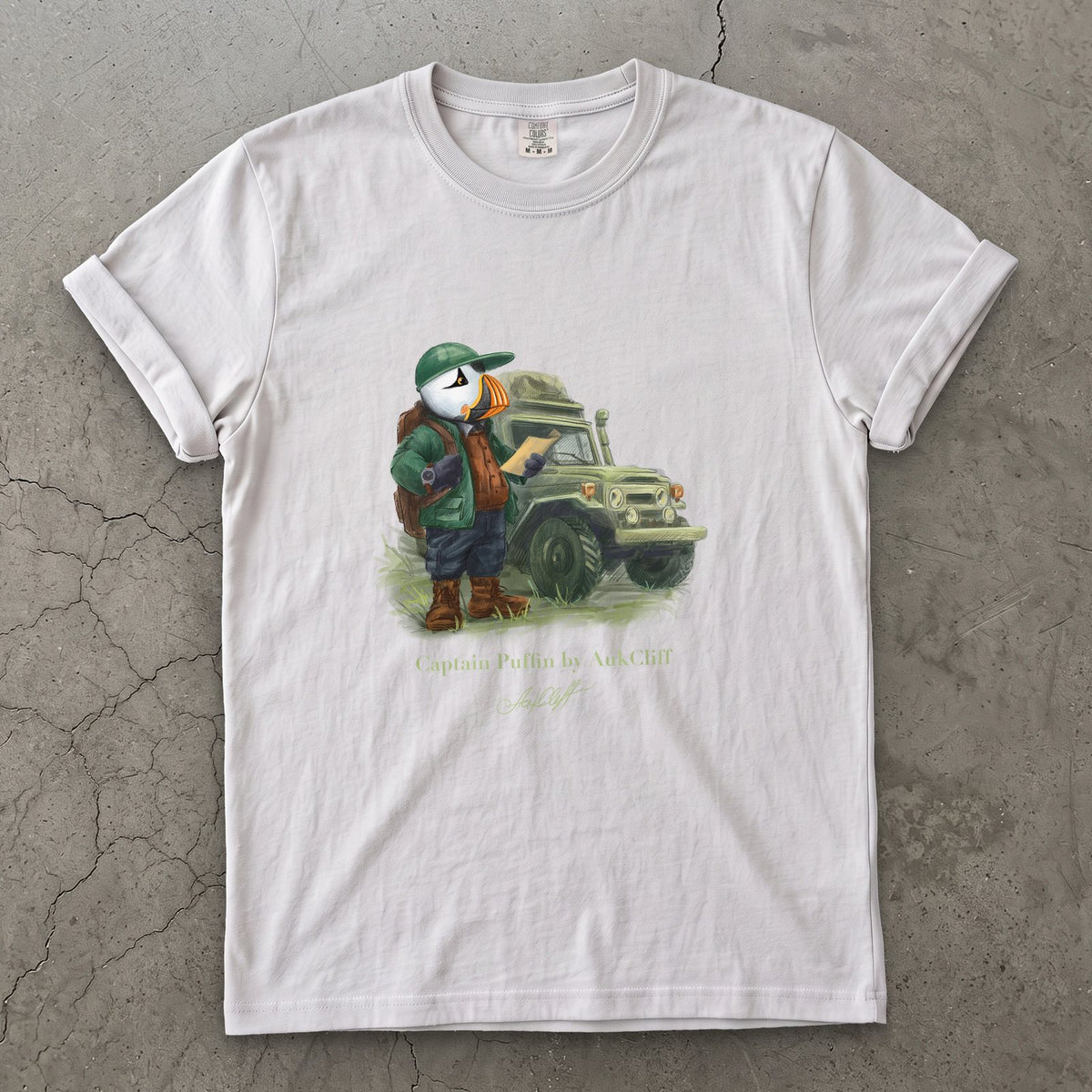 AukCliff Captain Puffin T-shirt White / S Captain Puffin™ Overland Explorer Comfort Colors T-Shirt