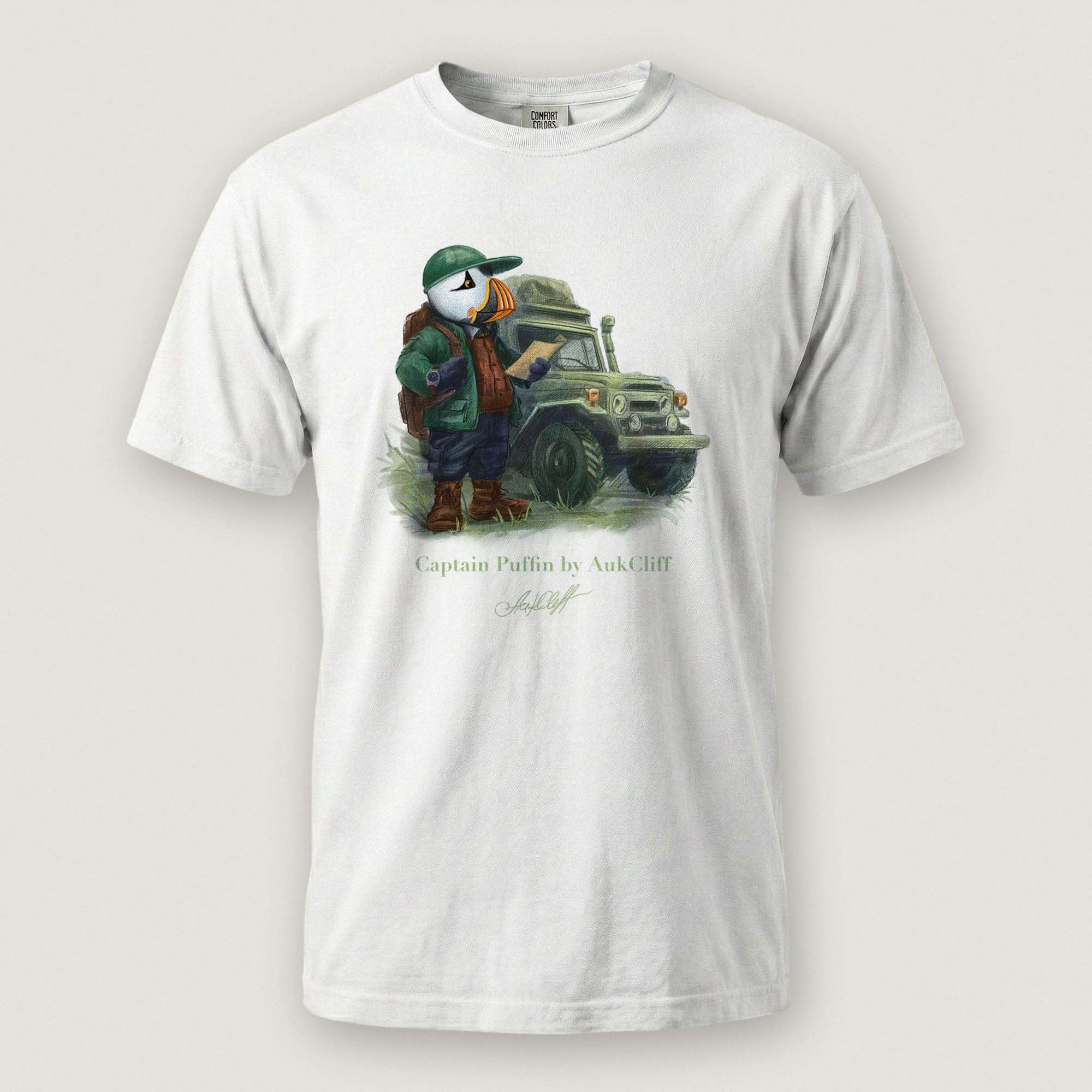 AukCliff Captain Puffin T-shirt White / S Captain Puffin™ Overland Explorer Comfort Colors T-Shirt