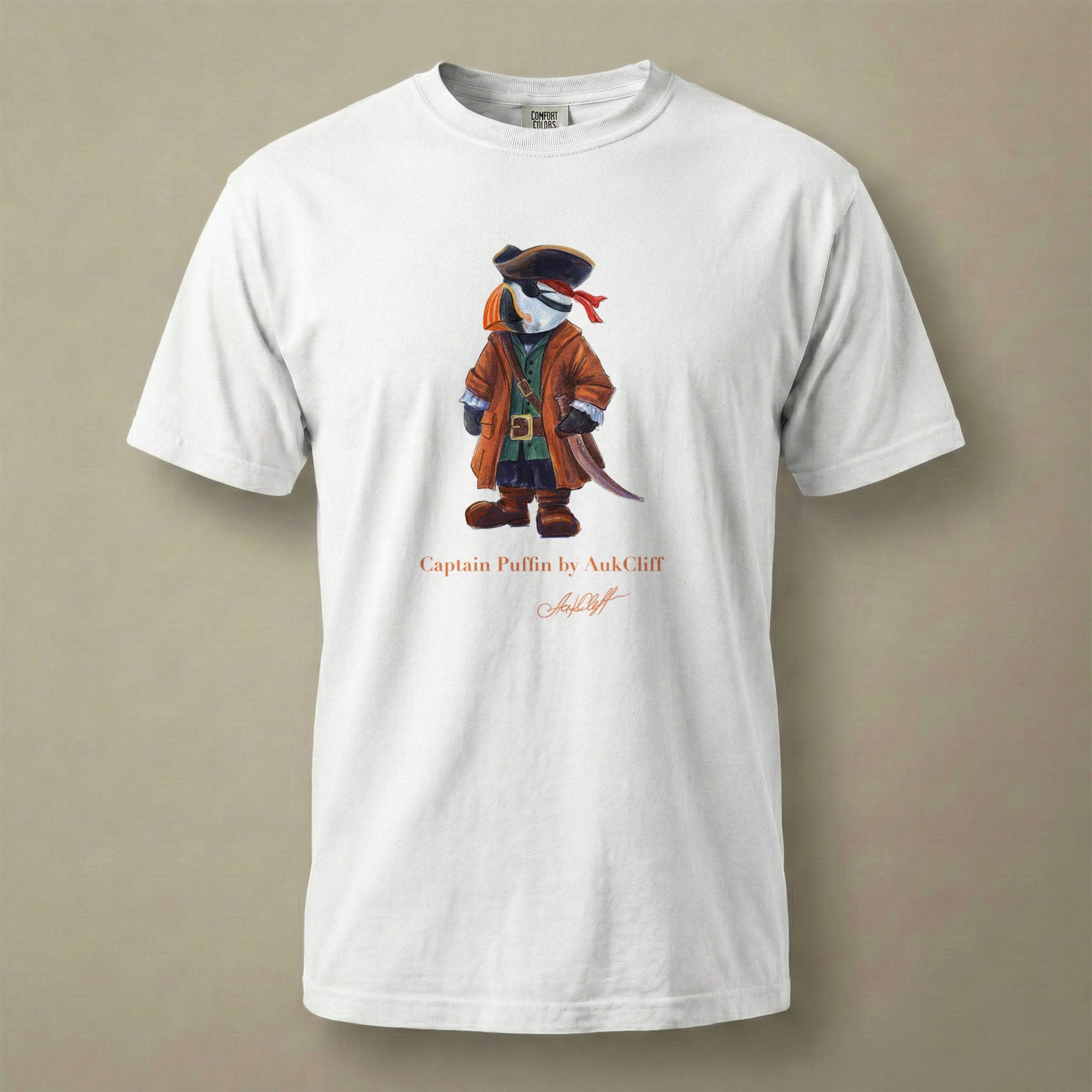 AukCliff Captain Puffin T-shirt White / S Captain Puffin™ Pirate Comfort Colors T-Shirt