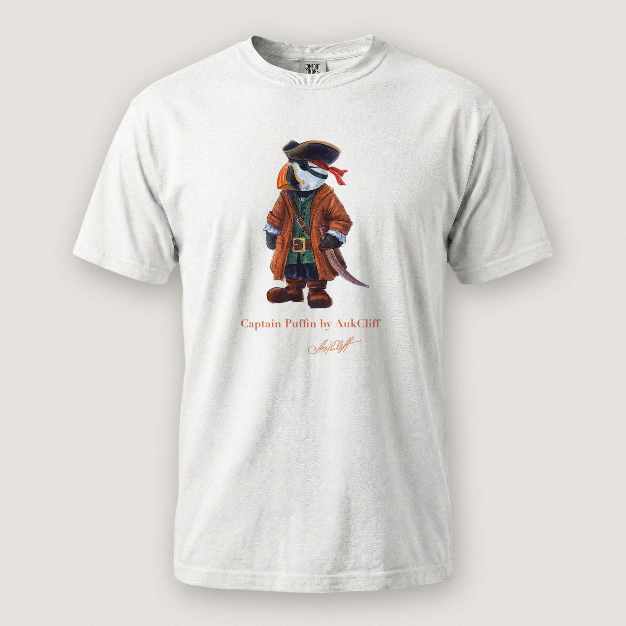 AukCliff Captain Puffin T-shirt White / S Captain Puffin™ Pirate Comfort Colors T-Shirt