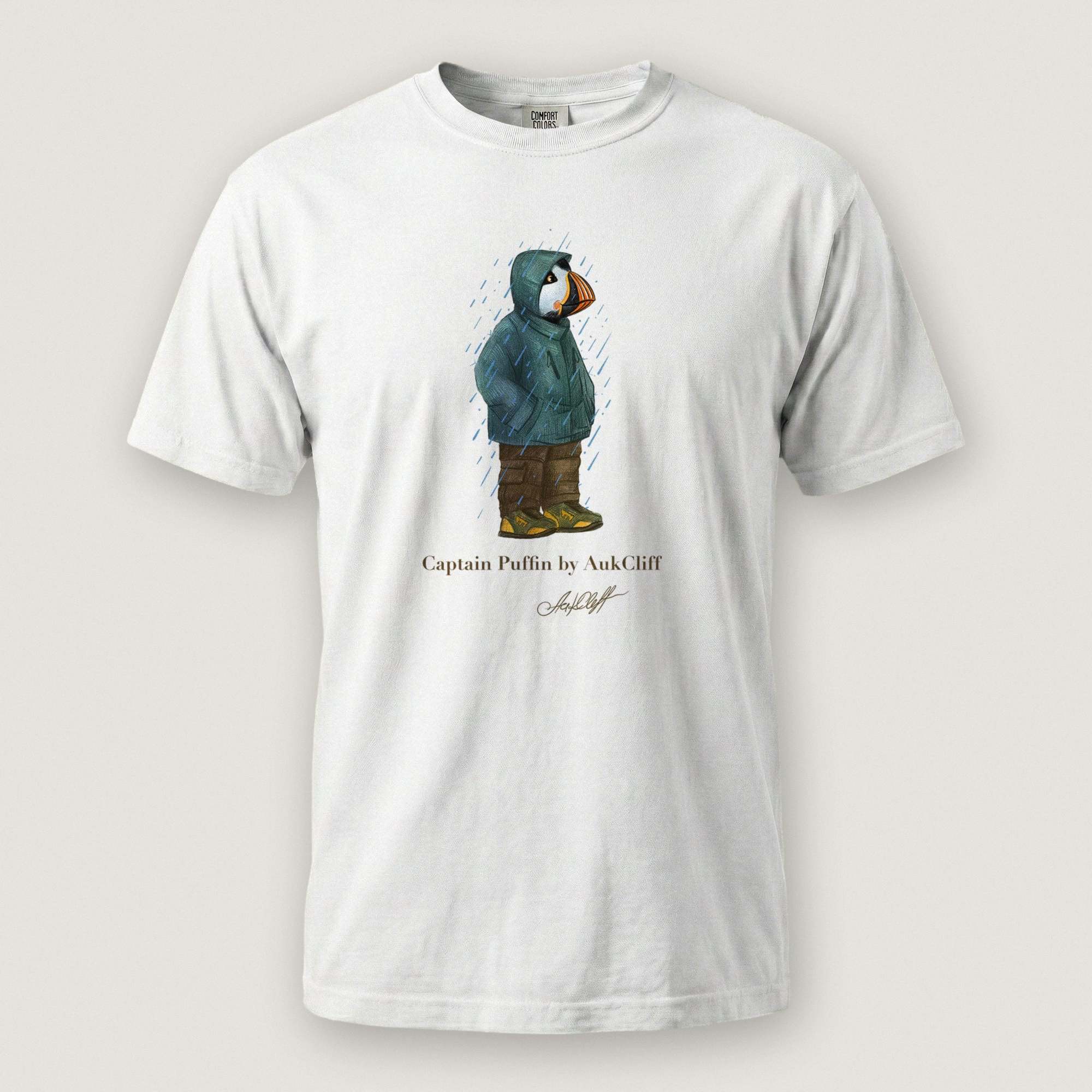 AukCliff Captain Puffin T-shirt White / S Captain Puffin™ “Rainy Day Rambler” Comfort Colors T-Shirt