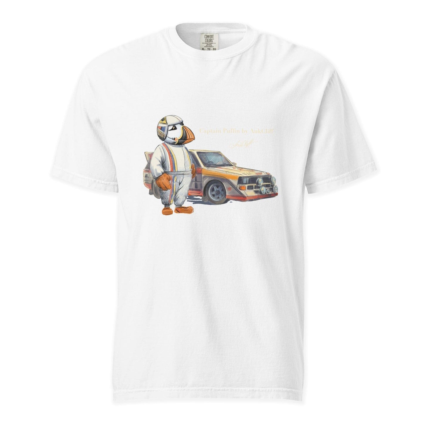 AukCliff Captain Puffin T-shirt White / S Captain Puffin™ Rally Driver T-Shirt