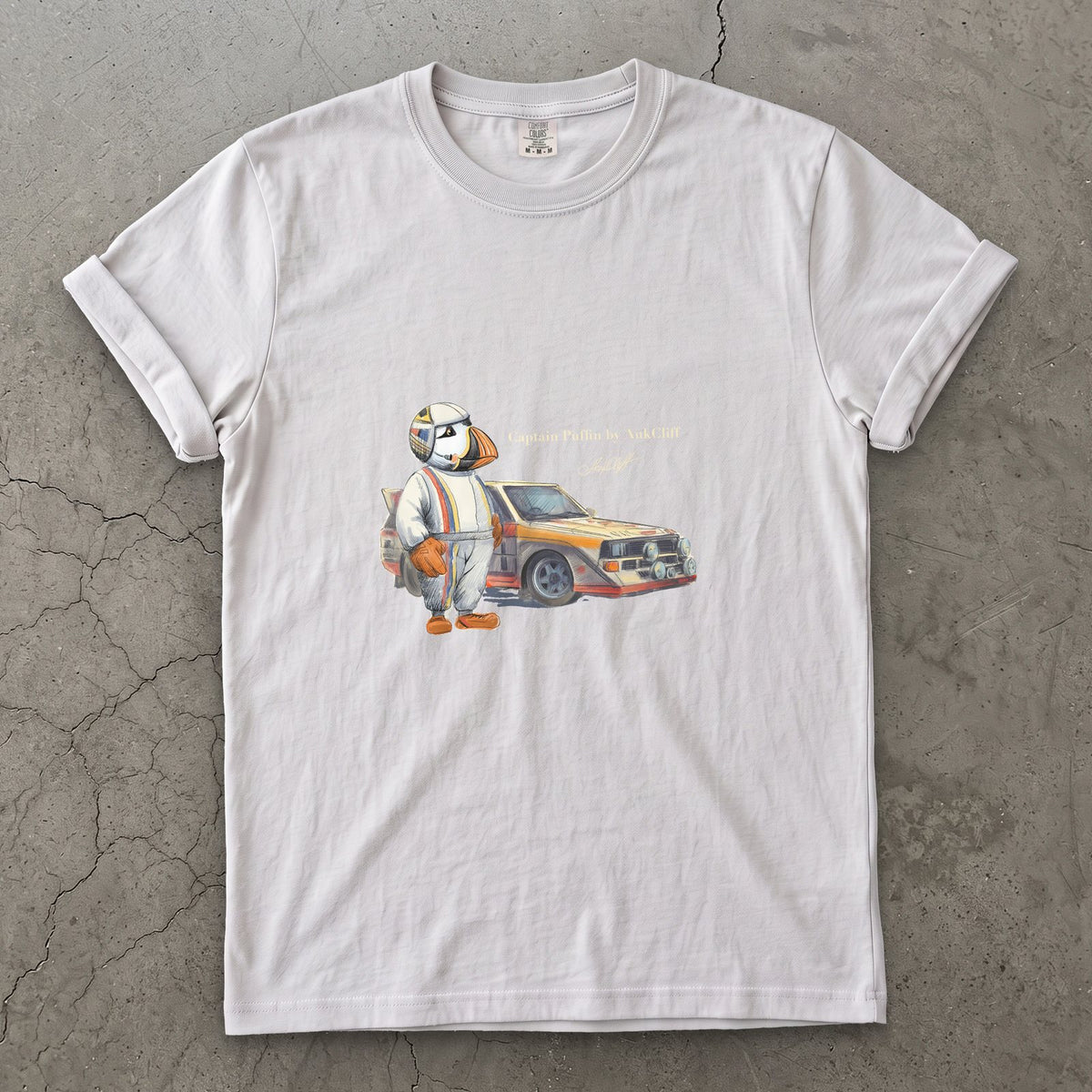 AukCliff Captain Puffin T-shirt White / S Captain Puffin™ Rally Driver T-Shirt