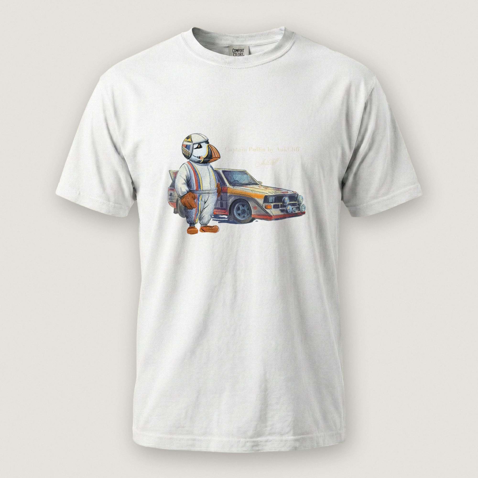 AukCliff Captain Puffin T-shirt White / S Captain Puffin™ Rally Driver T-Shirt