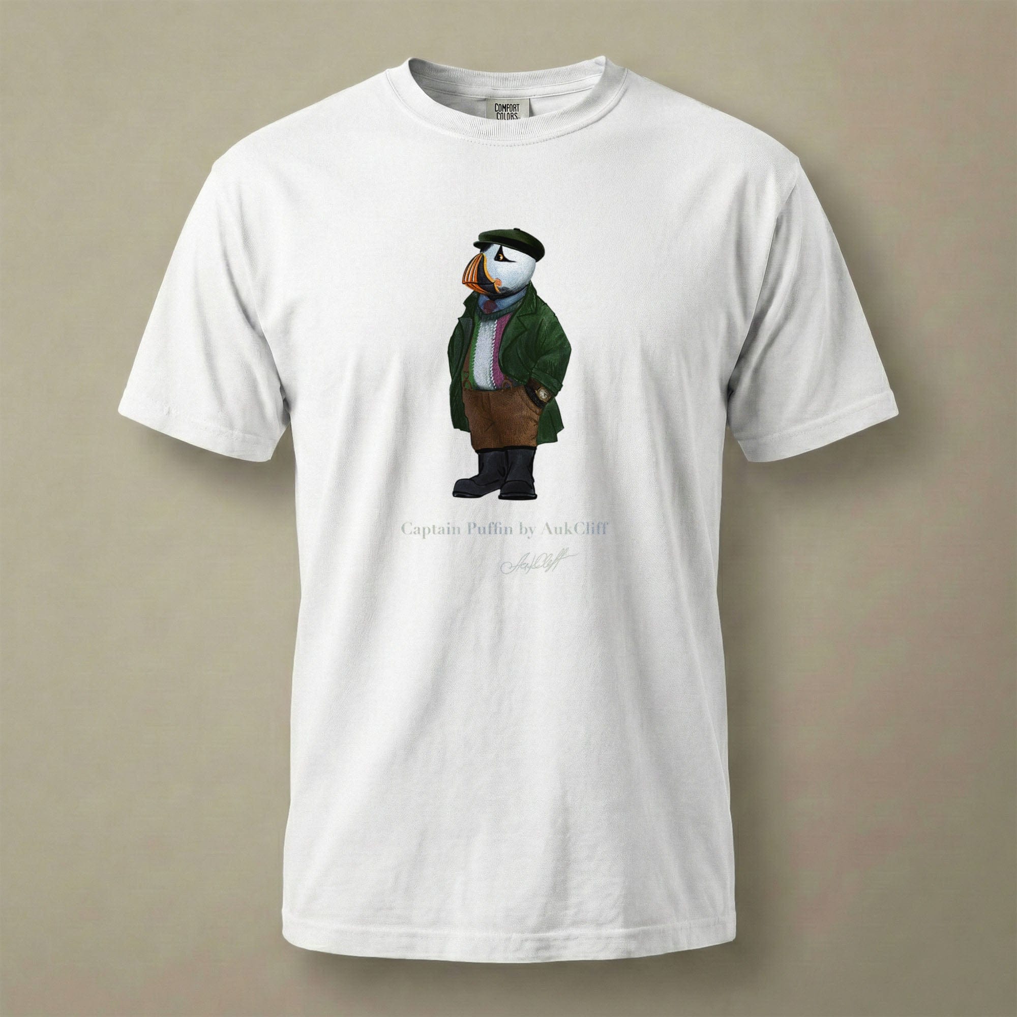 AukCliff® Captain Puffin T-shirt White / S Captain Puffin™ Republic of Newfoundland Comfort Colors T-Shirt