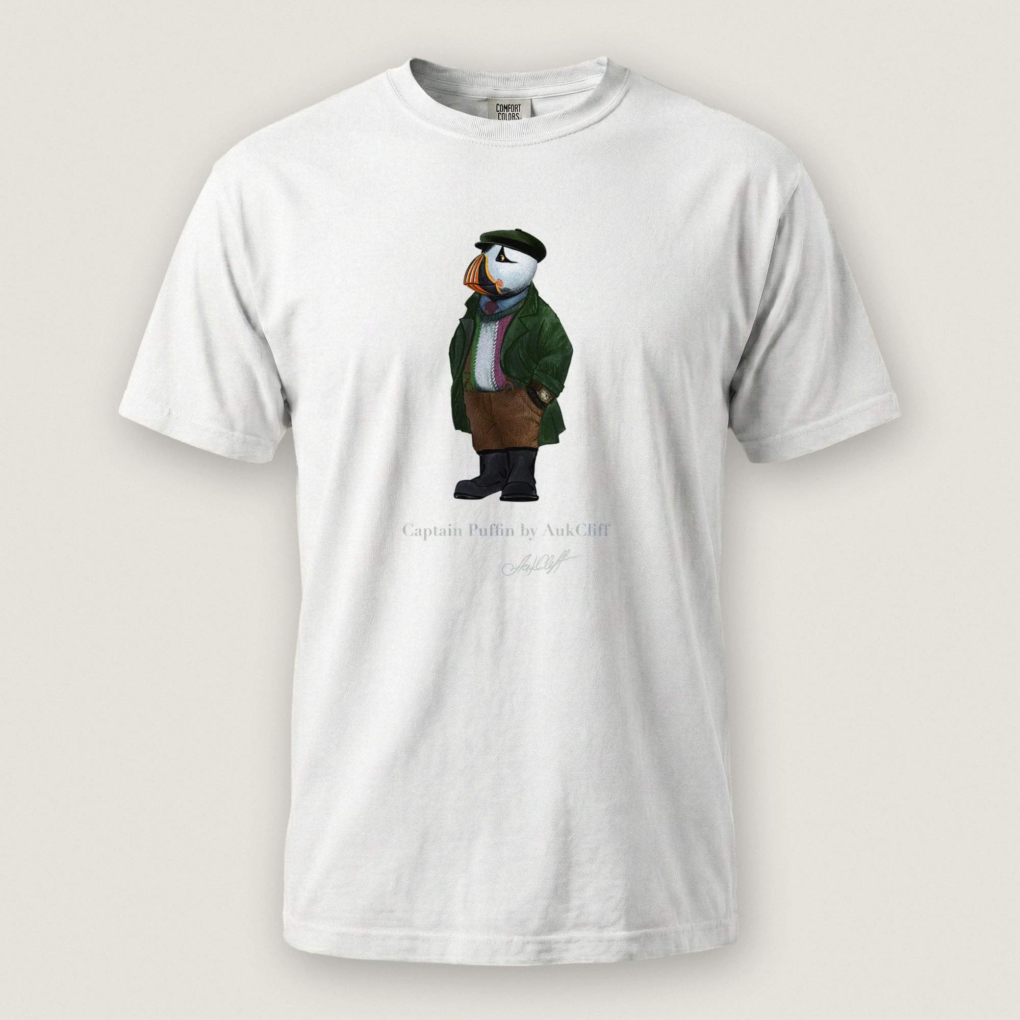 AukCliff® Captain Puffin T-shirt White / S Captain Puffin™ Republic of Newfoundland Comfort Colors T-Shirt