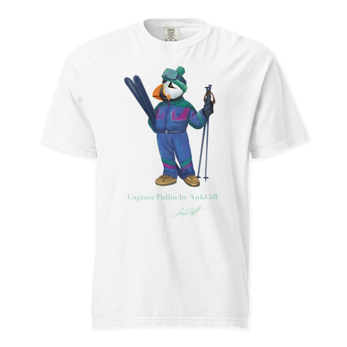 AukCliff Captain Puffin T-shirt White / S Captain Puffin™ Retro Ski Comfort Colors T-Shirt
