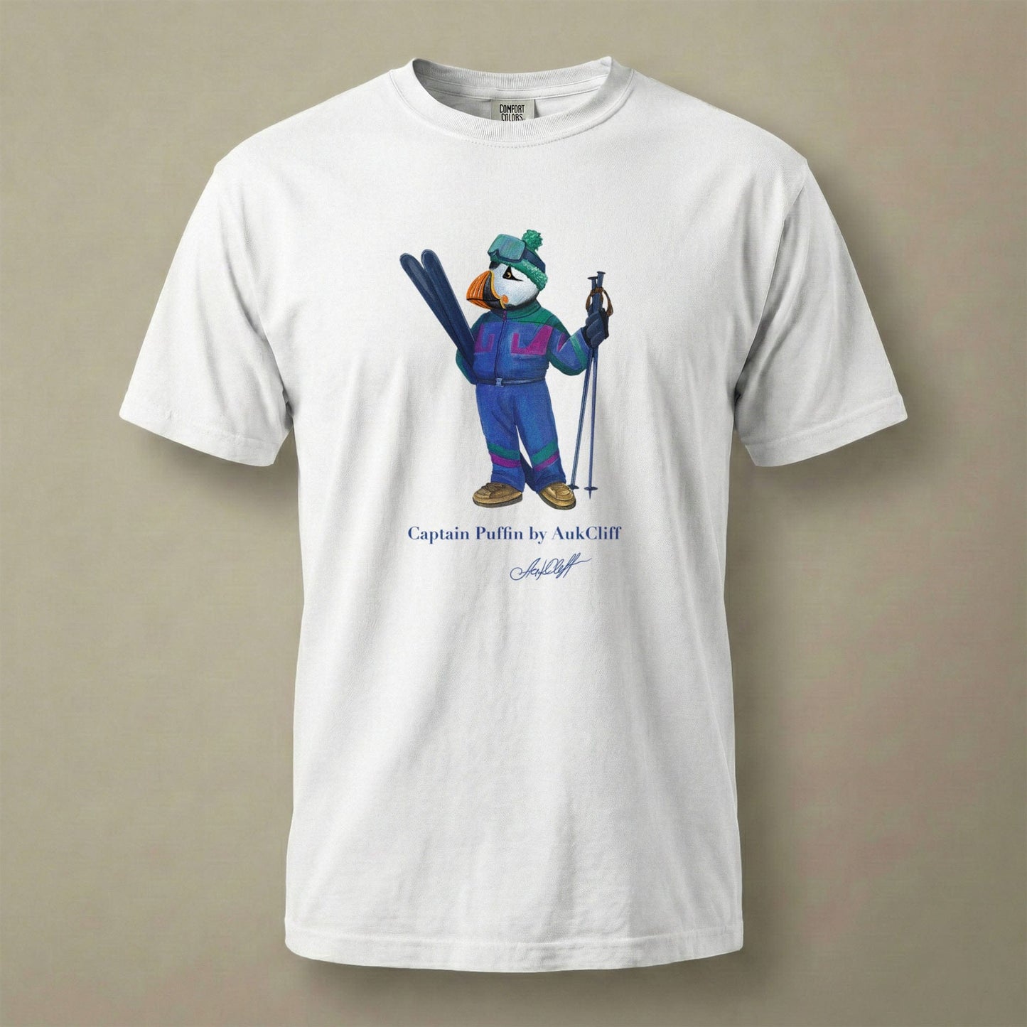 AukCliff Captain Puffin T-shirt White / S Captain Puffin™ Retro Ski Comfort Colors T-Shirt