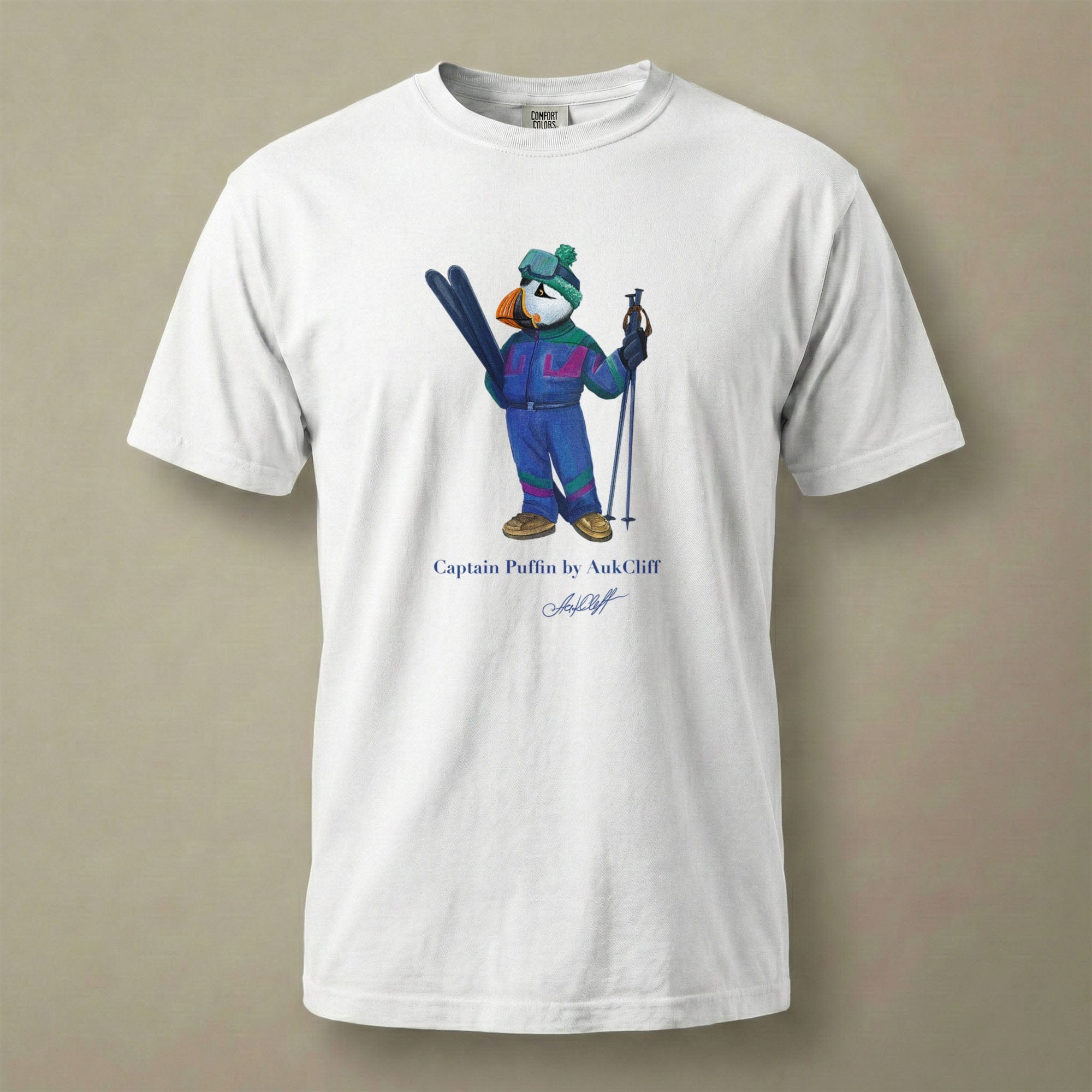 AukCliff Captain Puffin T-shirt White / S Captain Puffin™ Retro Ski Comfort Colors T-Shirt
