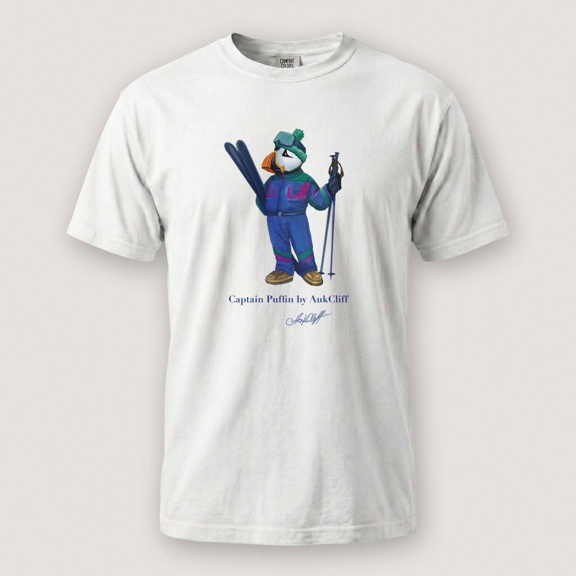 AukCliff Captain Puffin T-shirt White / S Captain Puffin™ Retro Ski Comfort Colors T-Shirt