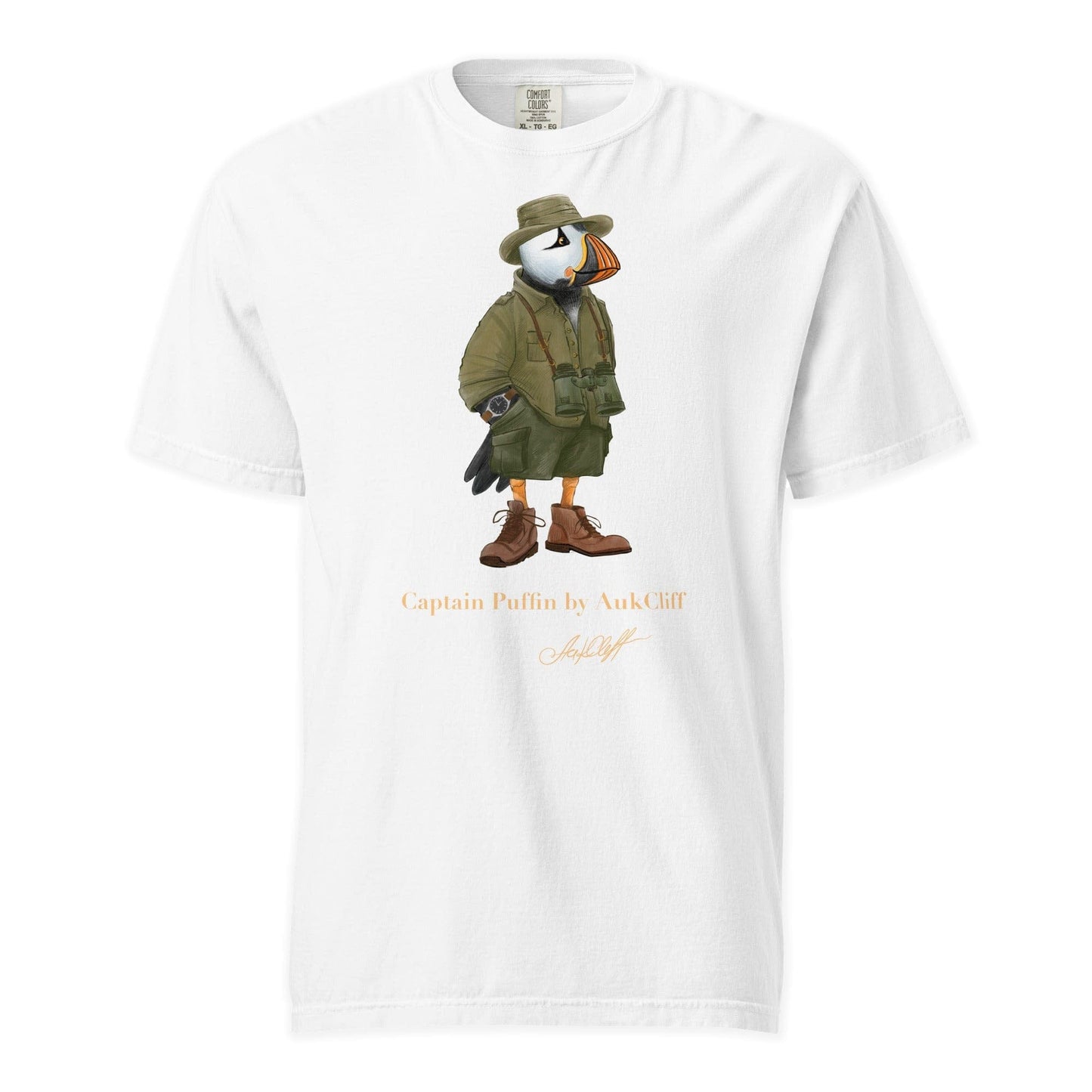 AukCliff Captain Puffin T-shirt White / S Captain Puffin™ Safari Explorer Comfort Colors T-Shirt