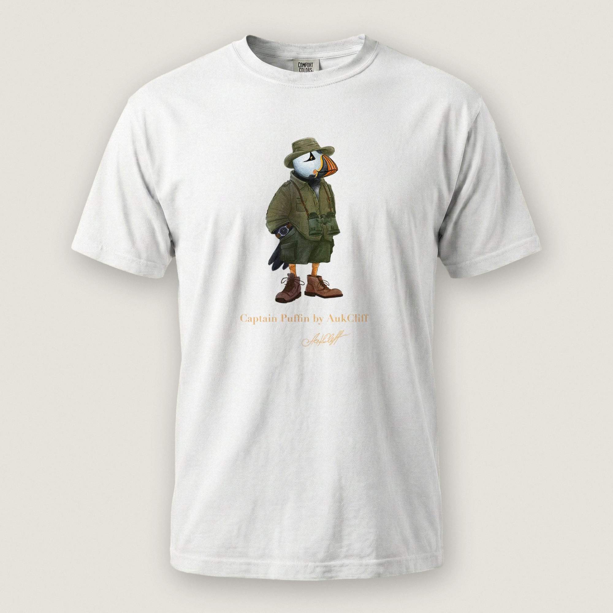AukCliff Captain Puffin T-shirt White / S Captain Puffin™ Safari Explorer Comfort Colors T-Shirt