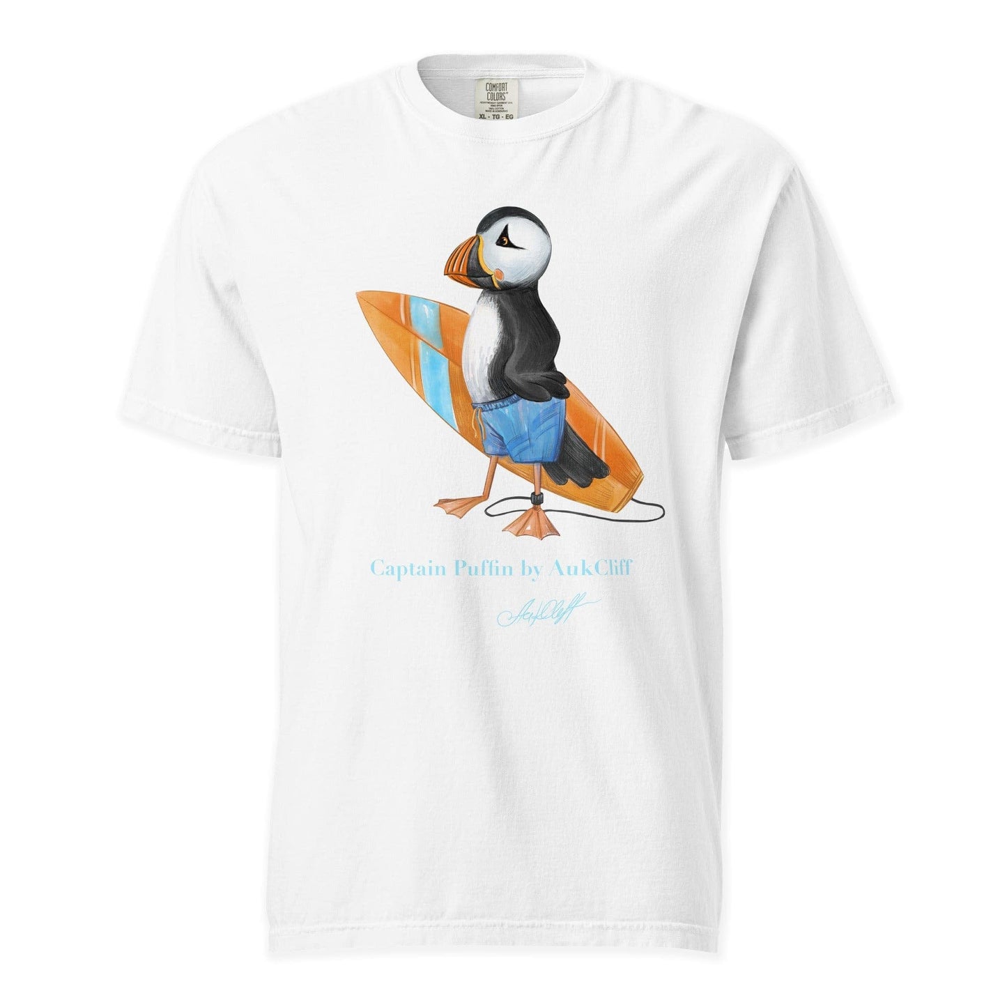 AukCliff Captain Puffin T-shirt White / S Captain Puffin™ Surfer Comfort Colors T-Shirt