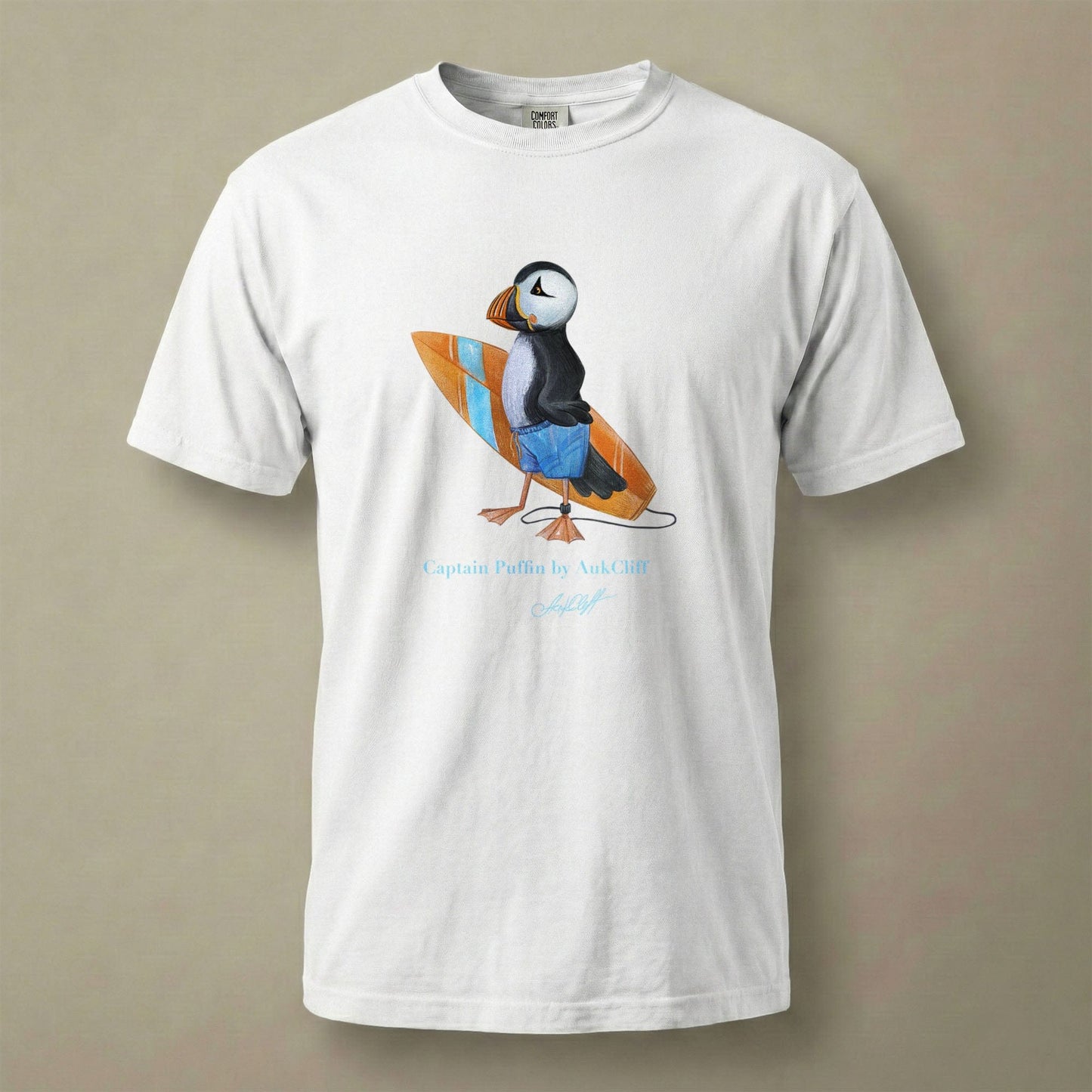 AukCliff Captain Puffin T-shirt White / S Captain Puffin™ Surfer Comfort Colors T-Shirt