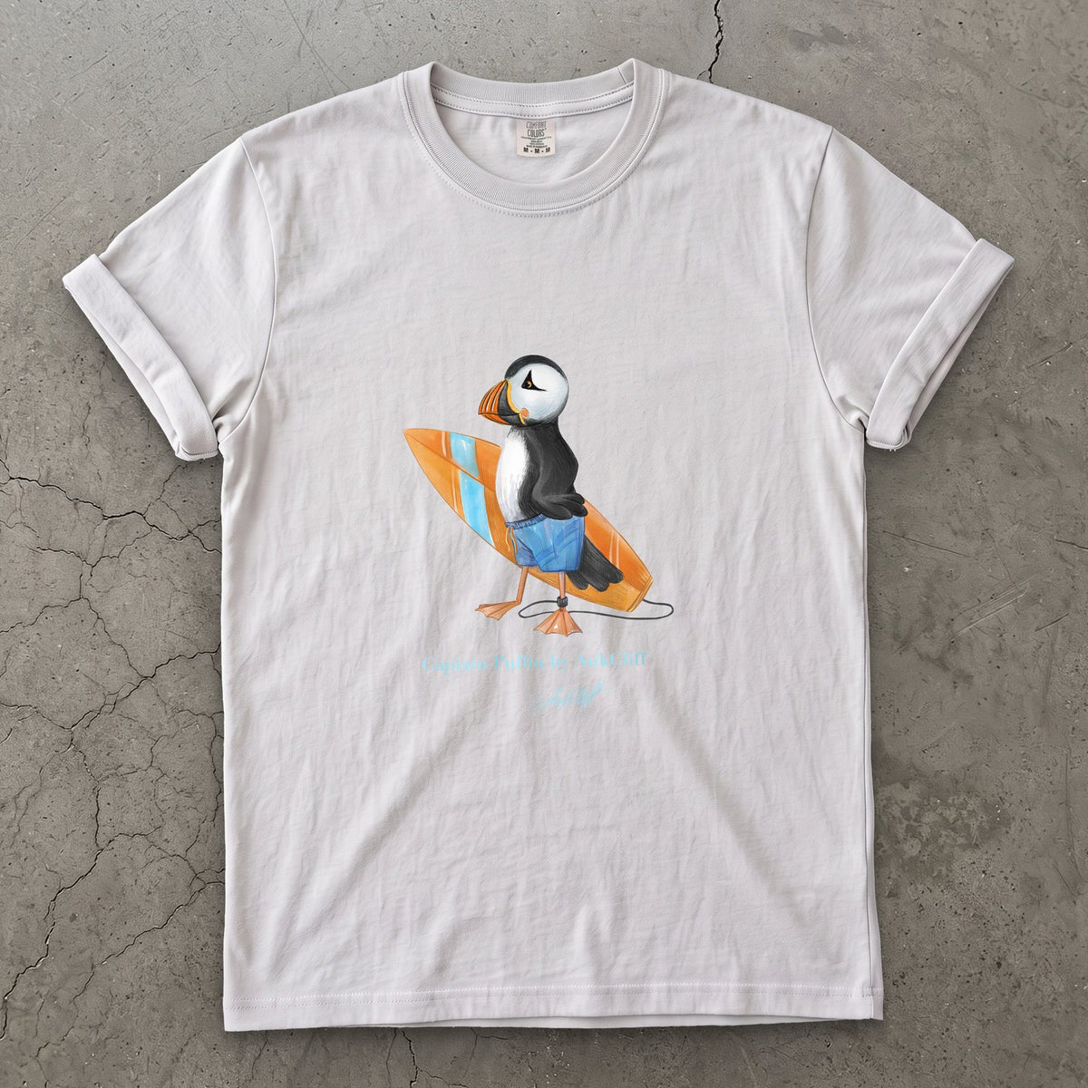 AukCliff Captain Puffin T-shirt White / S Captain Puffin™ Surfer Comfort Colors T-Shirt