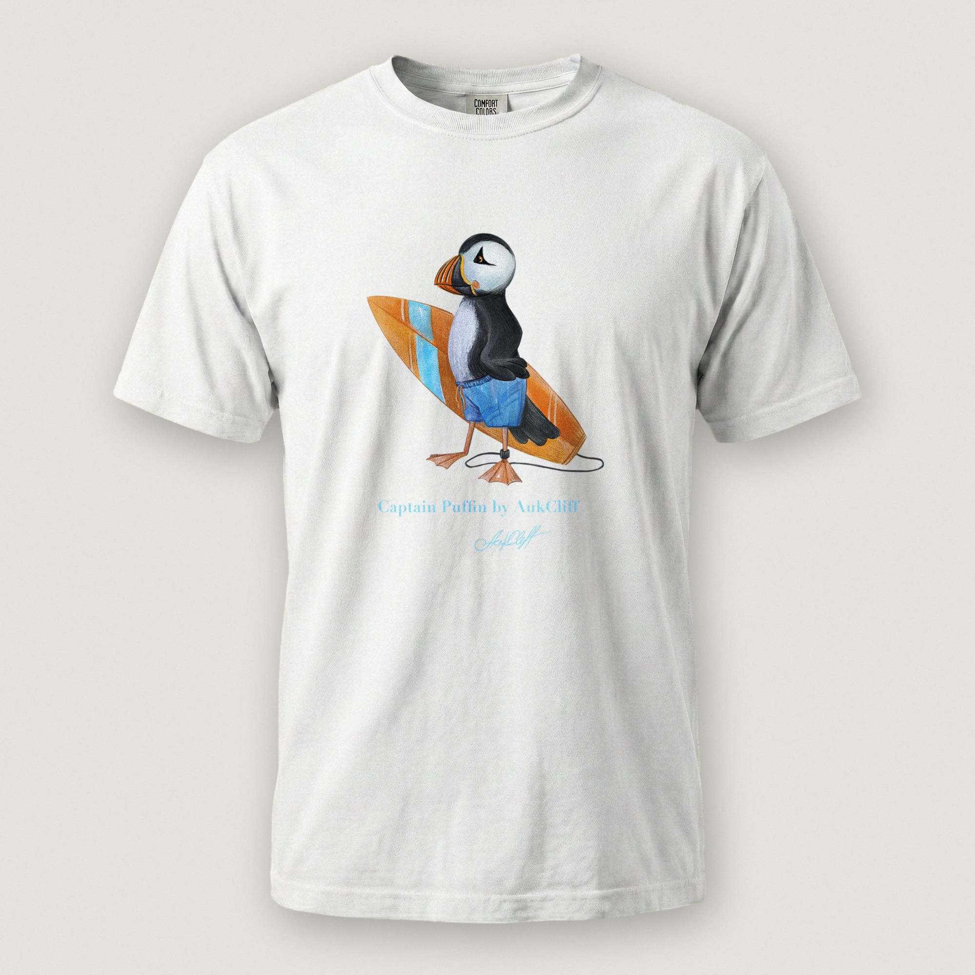 AukCliff Captain Puffin T-shirt White / S Captain Puffin™ Surfer Comfort Colors T-Shirt
