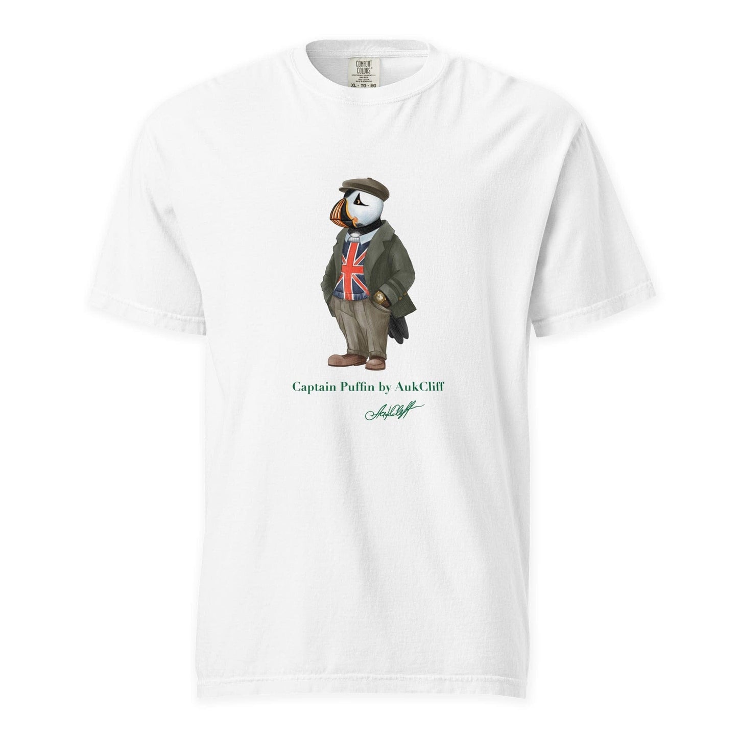 AukCliff Captain Puffin T-shirt White / S Captain Puffin™ “The British Explorer” Comfort Colors T-Shirt