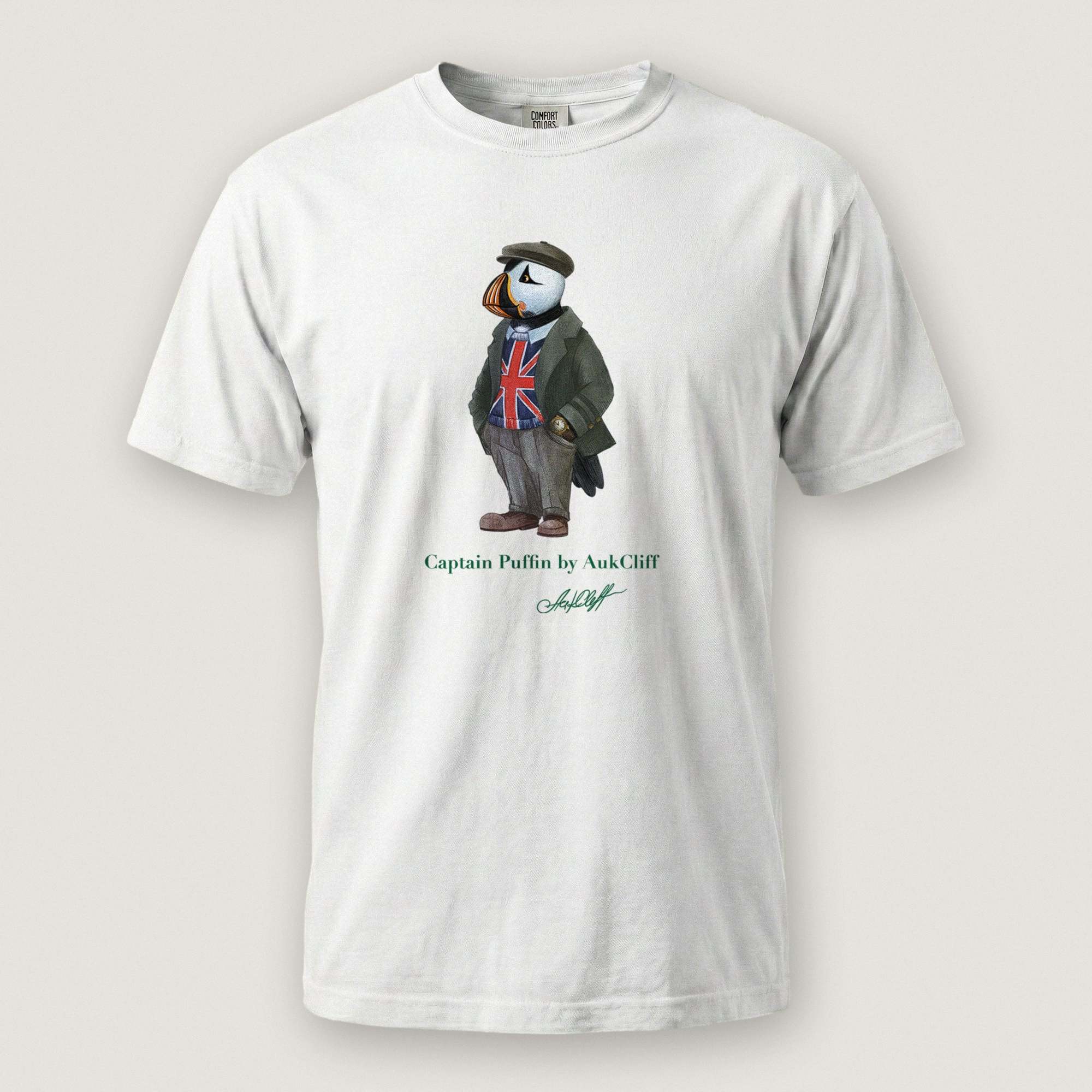 AukCliff Captain Puffin T-shirt White / S Captain Puffin™ “The British Explorer” Comfort Colors T-Shirt