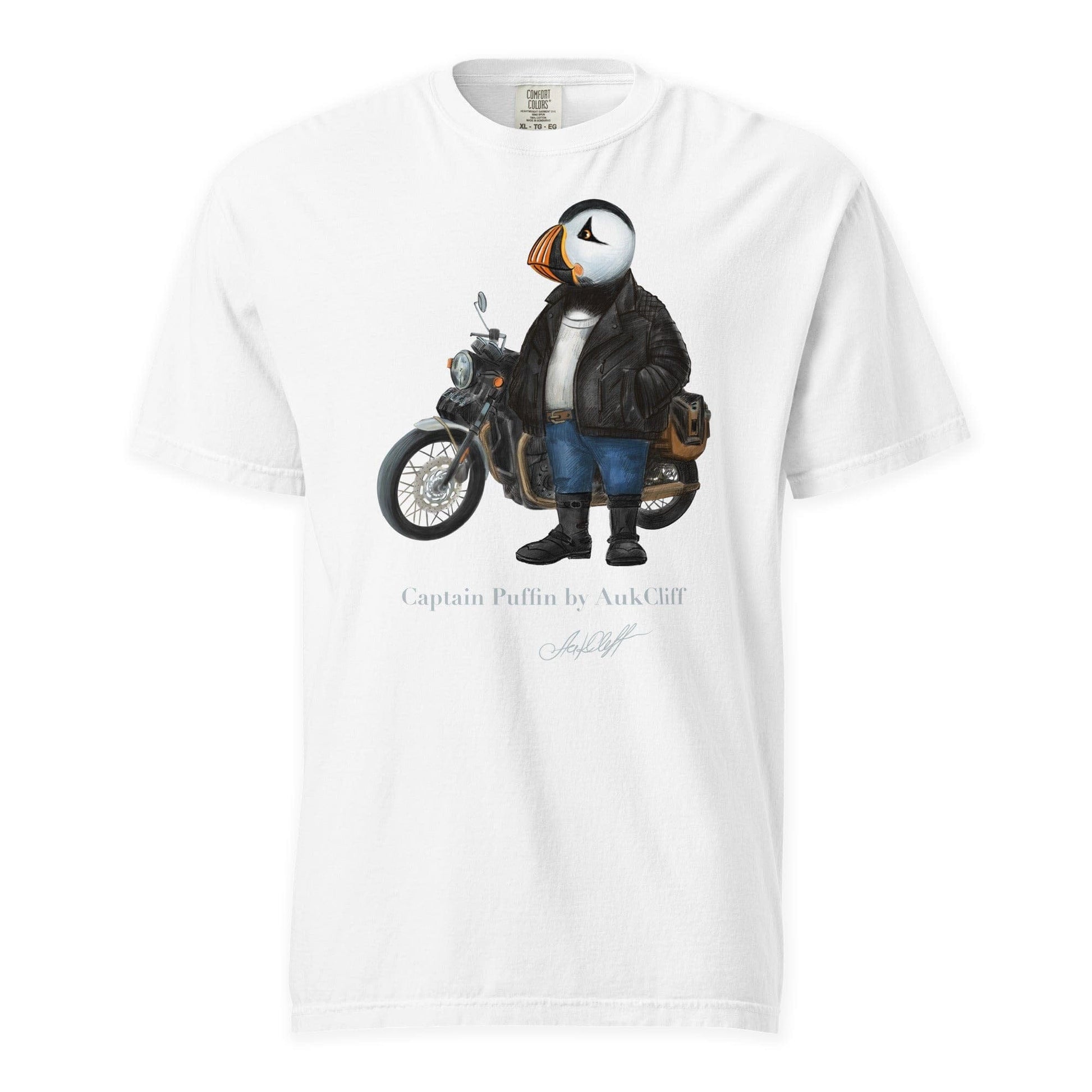 AukCliff Captain Puffin T-shirt White / S Captain Puffin™ “The Café Racer” Comfort Colors T-Shirt