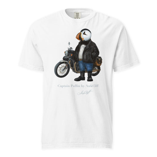 AukCliff Captain Puffin T-shirt White / S Captain Puffin™ “The Café Racer” Comfort Colors T-Shirt