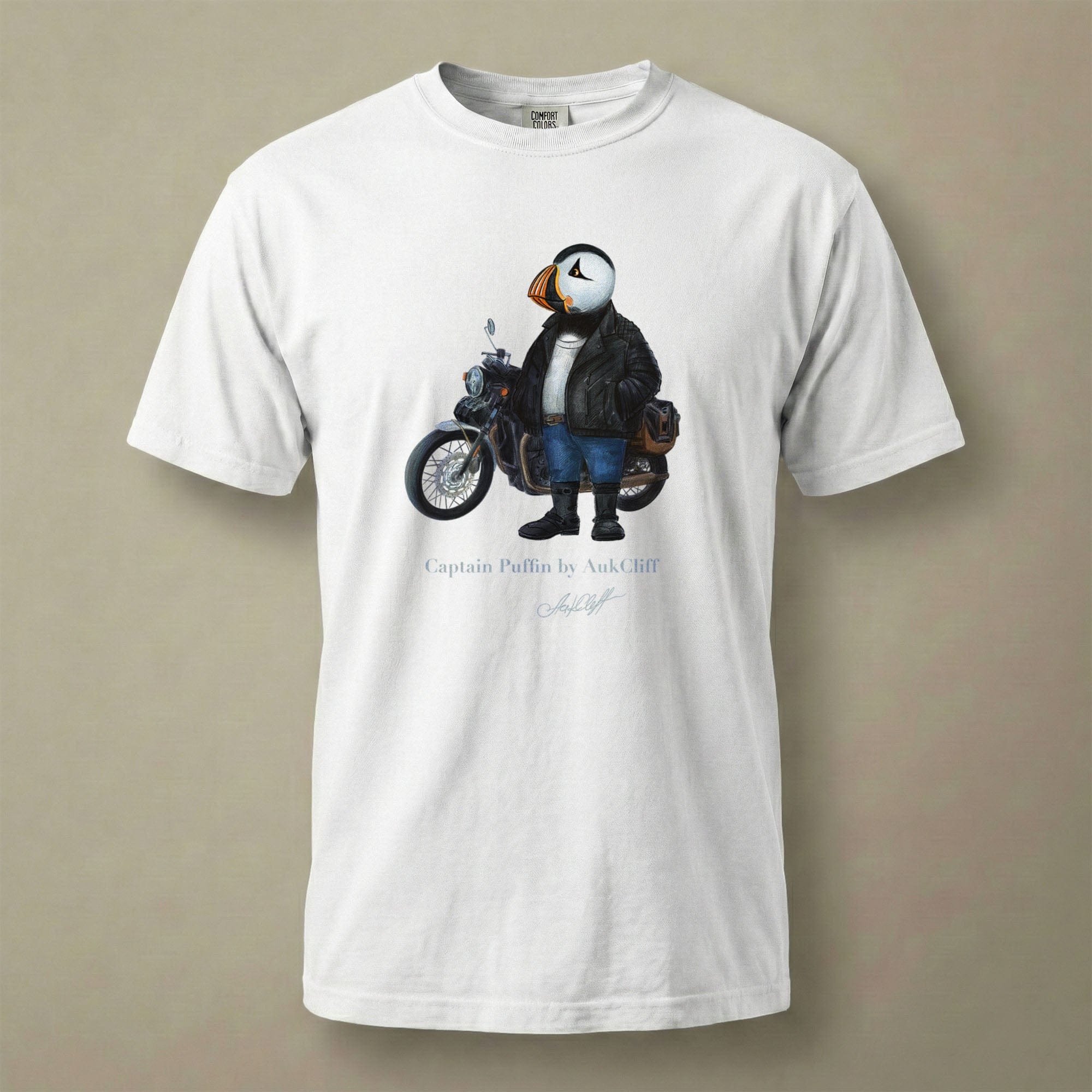 AukCliff Captain Puffin T-shirt White / S Captain Puffin™ “The Café Racer” Comfort Colors T-Shirt