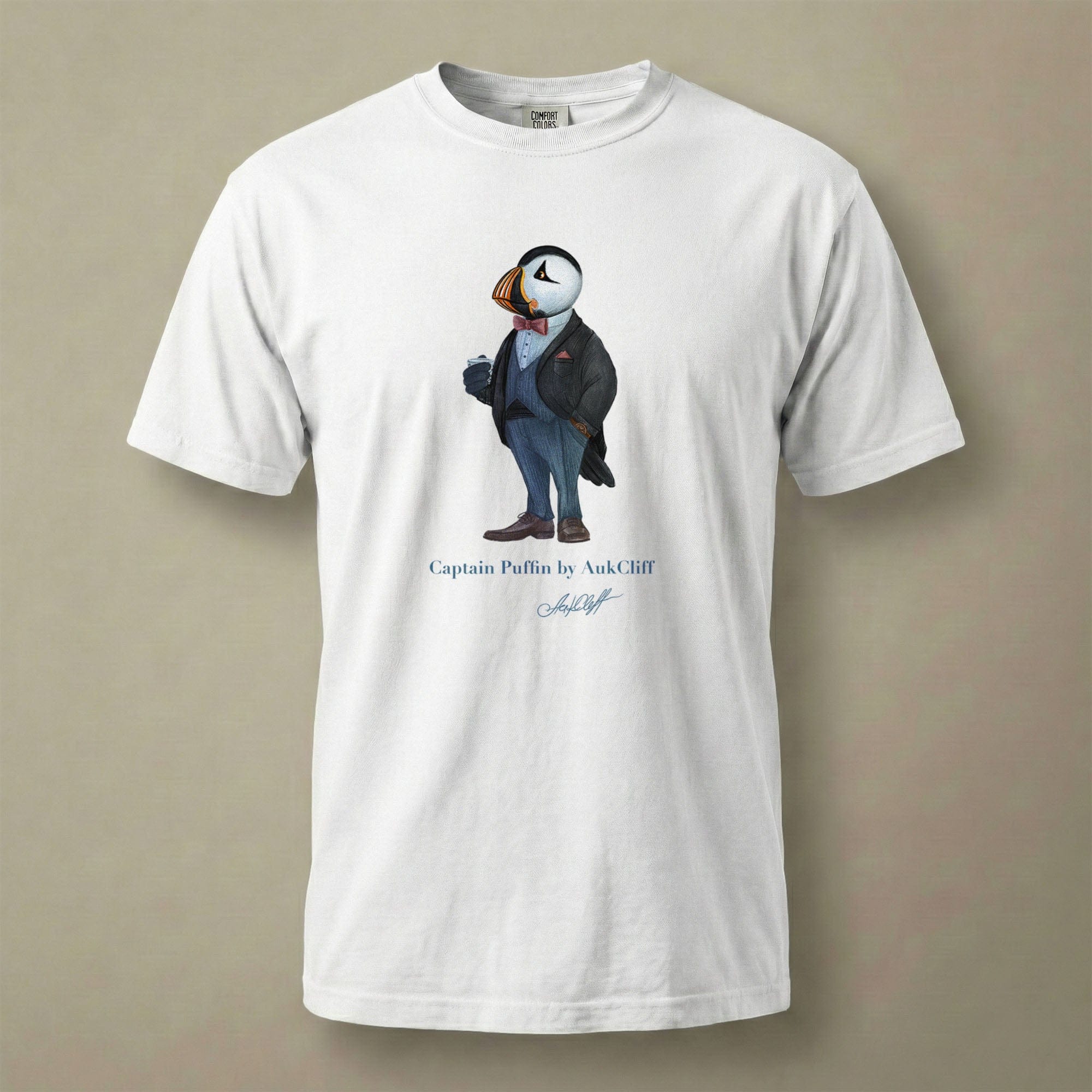 AukCliff Captain Puffin T-shirt White / S Captain Puffin™ “The Gentleman Adventurer” Comfort Colors T-Shirt