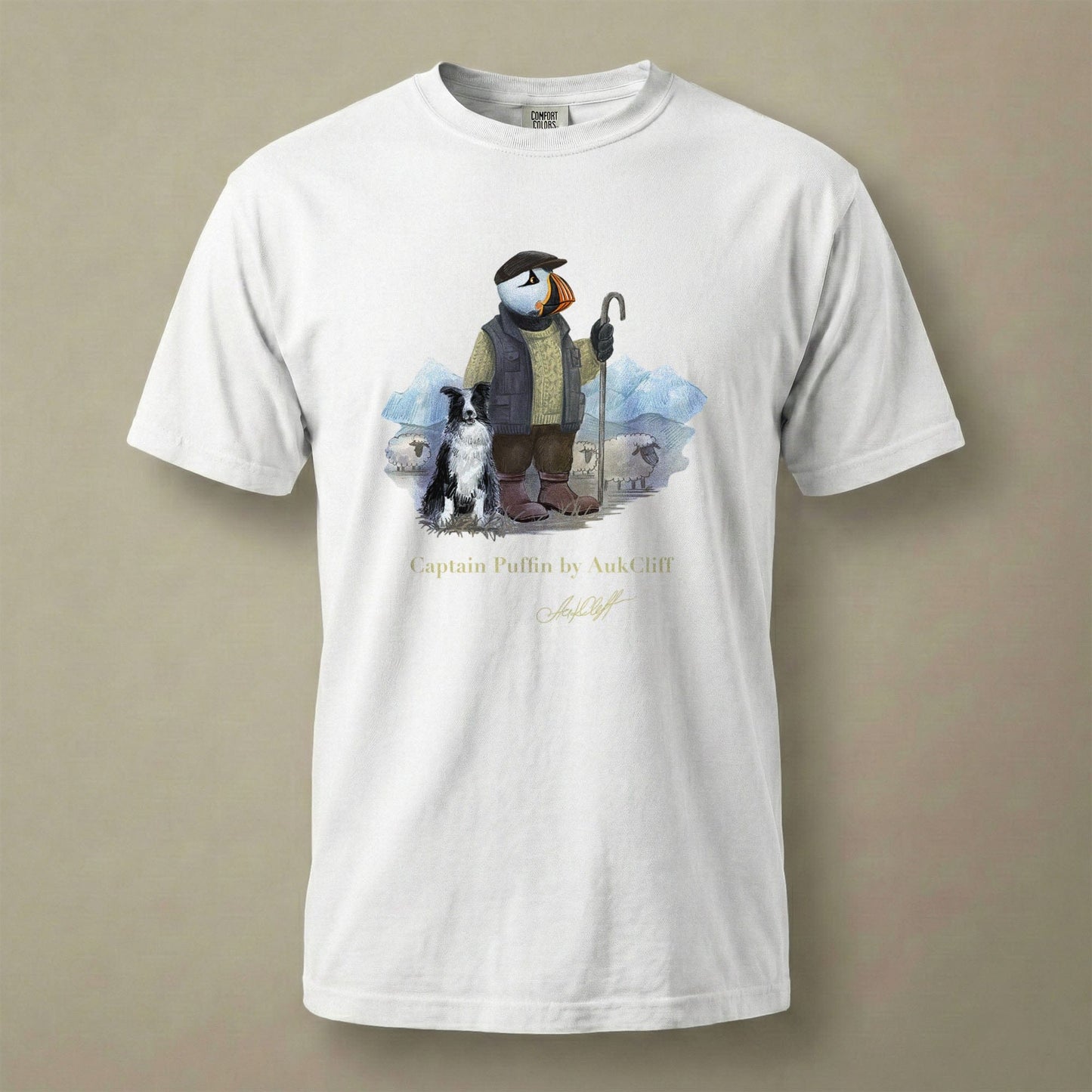 AukCliff Captain Puffin T-shirt White / S Captain Puffin™ “The Merino Farmer” Comfort Colors T-Shirt