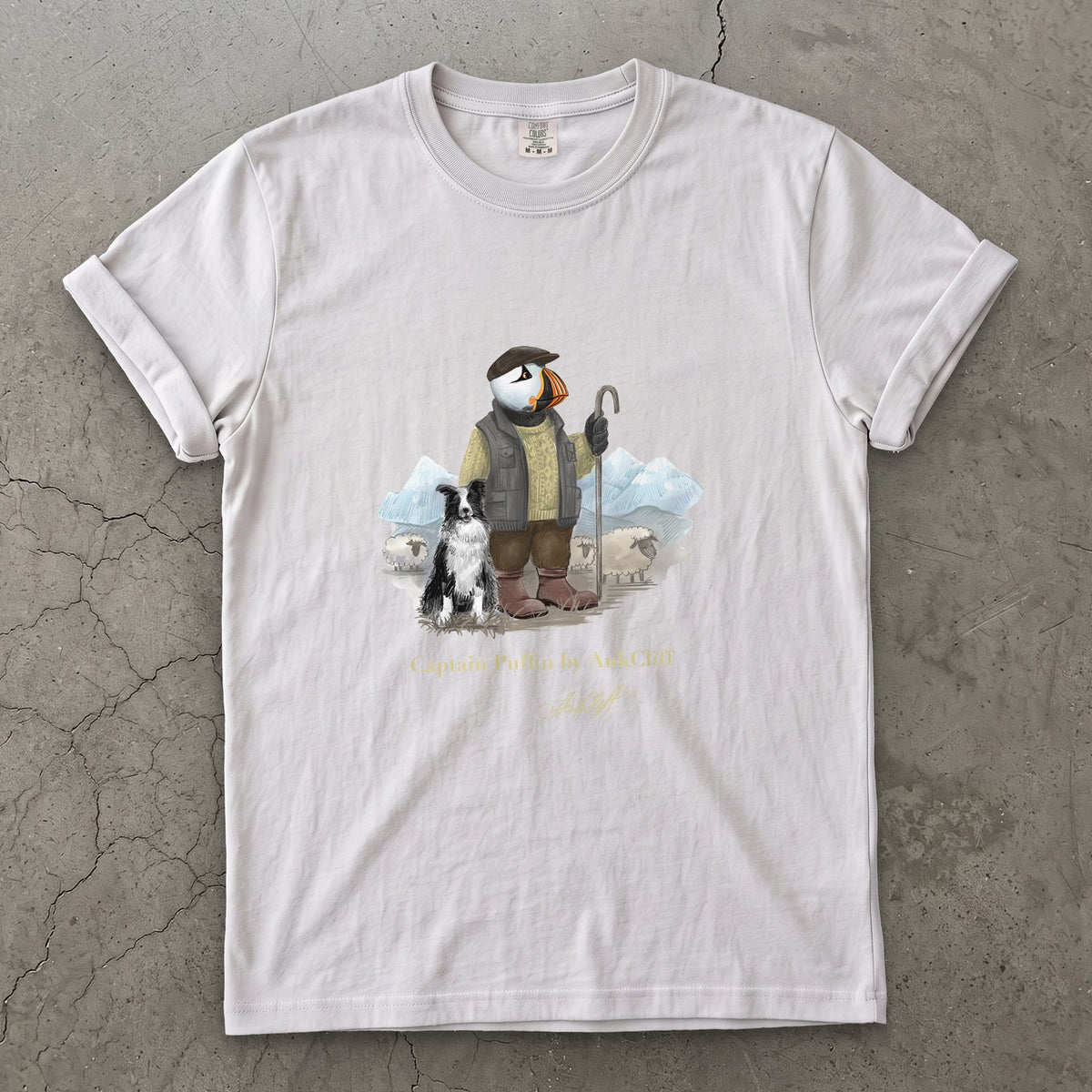 AukCliff Captain Puffin T-shirt White / S Captain Puffin™ “The Merino Farmer” Comfort Colors T-Shirt