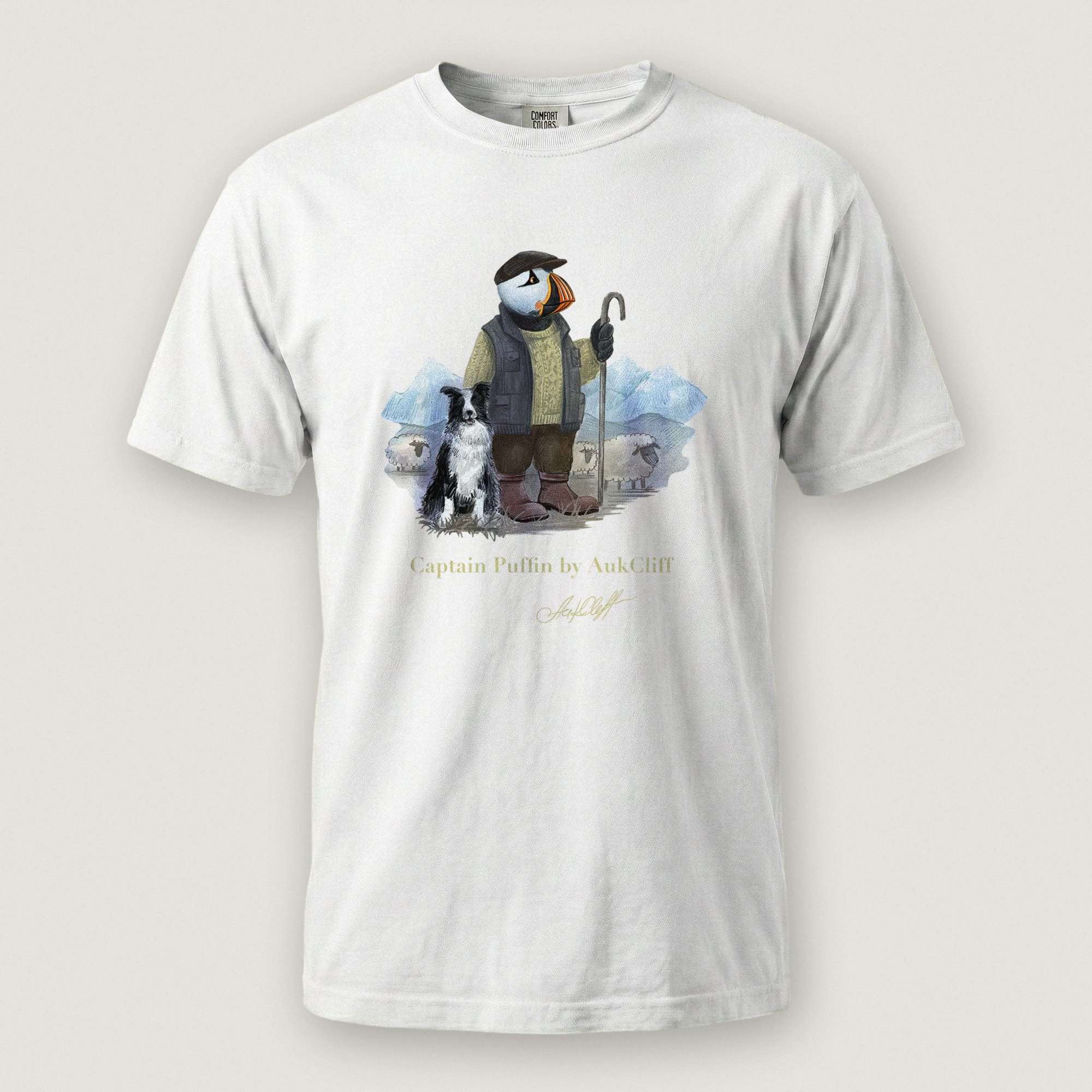 AukCliff Captain Puffin T-shirt White / S Captain Puffin™ “The Merino Farmer” Comfort Colors T-Shirt
