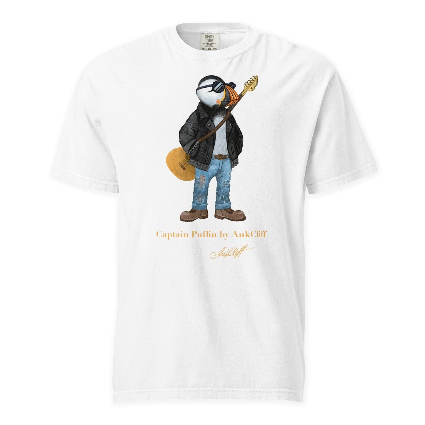 AukCliff Captain Puffin T-shirt White / S Captain Puffin™ “The Rock Band Rebel” Comfort Colors T-Shirt