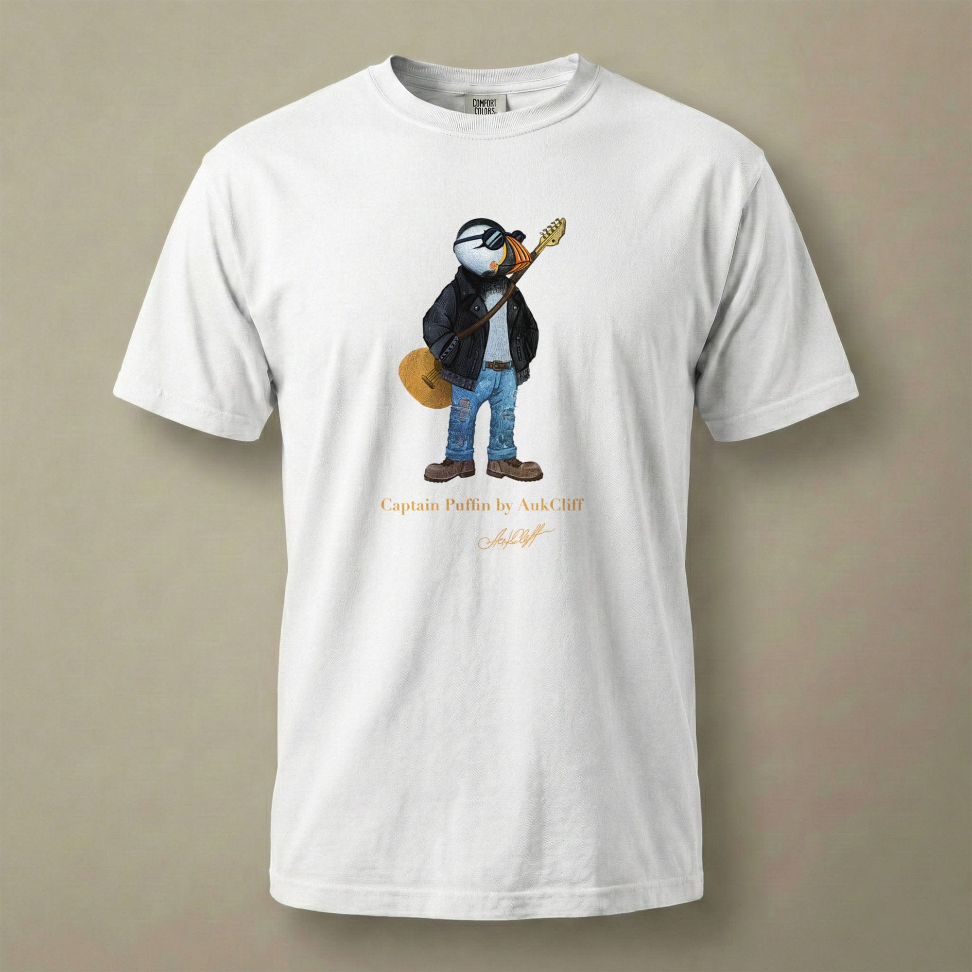 AukCliff Captain Puffin T-shirt White / S Captain Puffin™ “The Rock Band Rebel” Comfort Colors T-Shirt