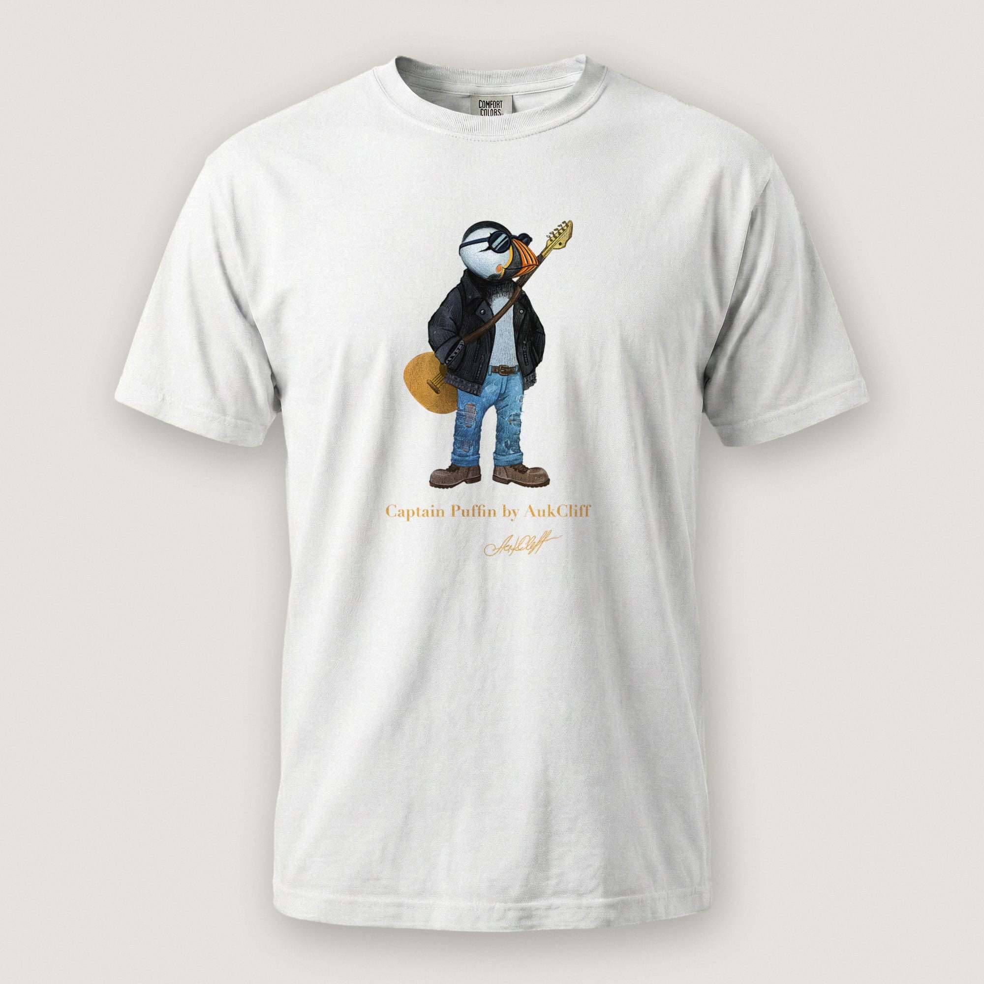 AukCliff Captain Puffin T-shirt White / S Captain Puffin™ “The Rock Band Rebel” Comfort Colors T-Shirt