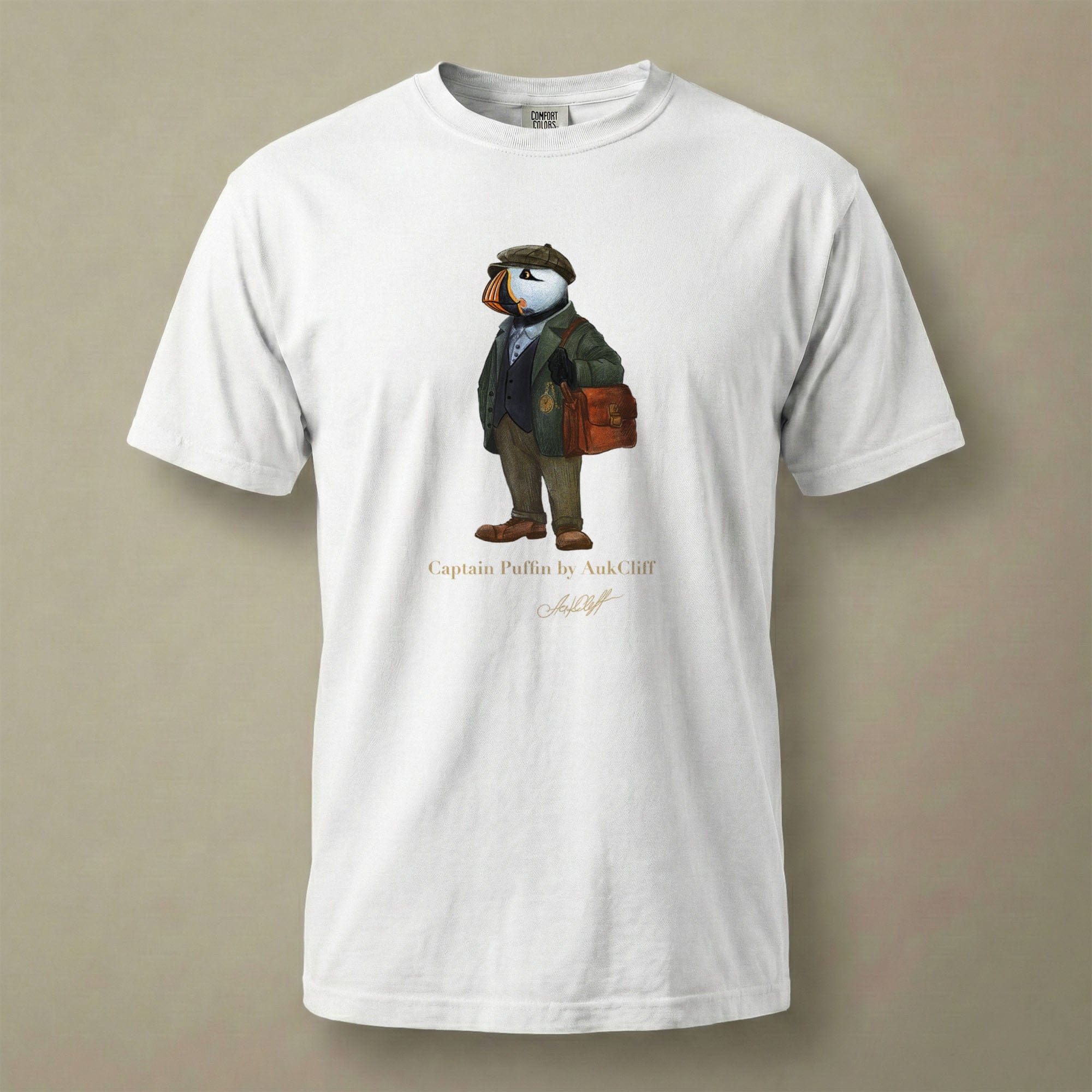 AukCliff Captain Puffin T-shirt White / S Captain Puffin™ “The Vintage Explorer” Comfort Colors T-Shirt