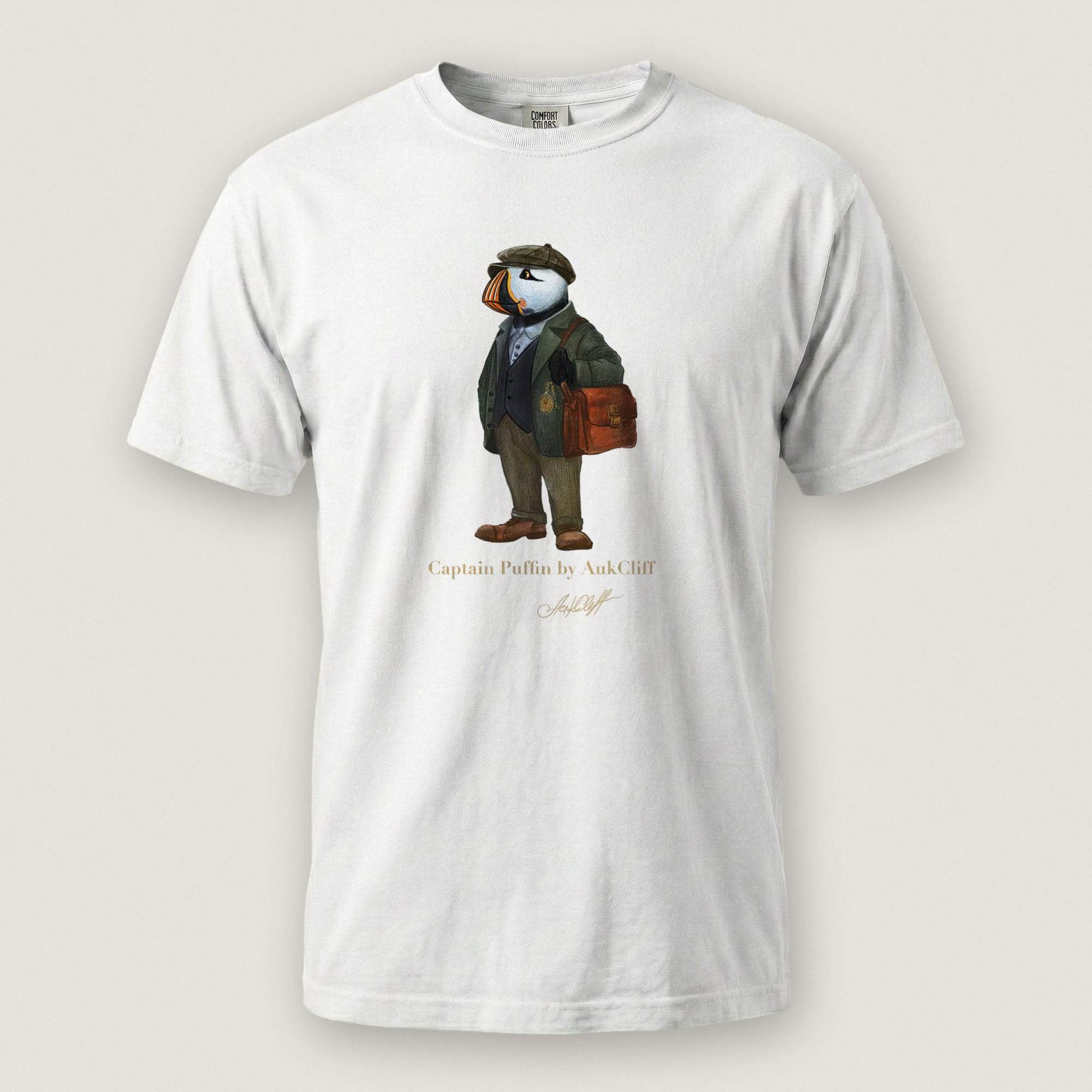 AukCliff Captain Puffin T-shirt White / S Captain Puffin™ “The Vintage Explorer” Comfort Colors T-Shirt