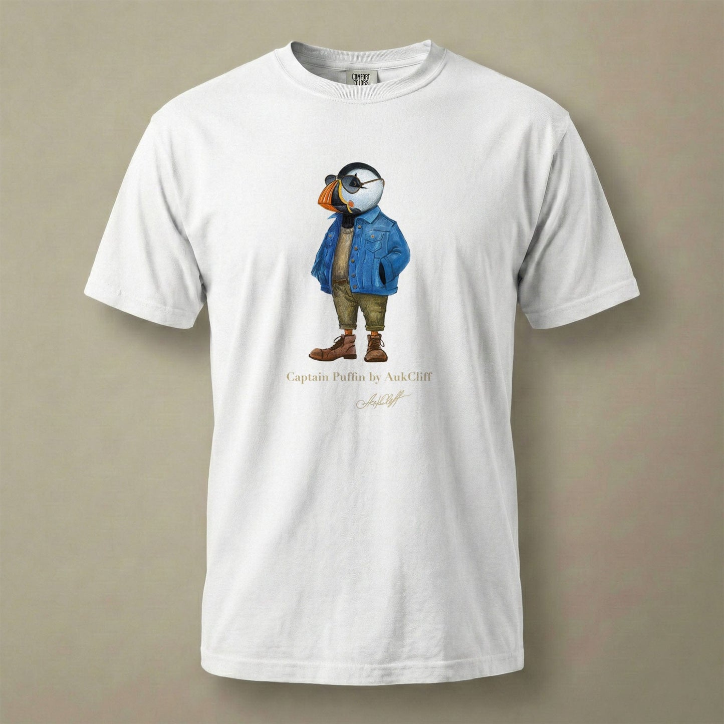 AukCliff Captain Puffin T-shirt White / S Captain Puffin™ “The Wanderer” Comfort Colors -Shirt