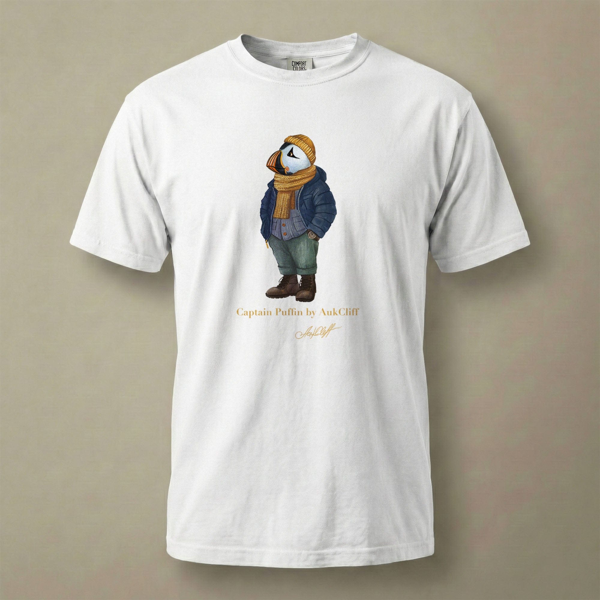 AukCliff Captain Puffin T-shirt White / S Captain Puffin™ “The Winter Wanderer” Comfort Colors T-Shirt