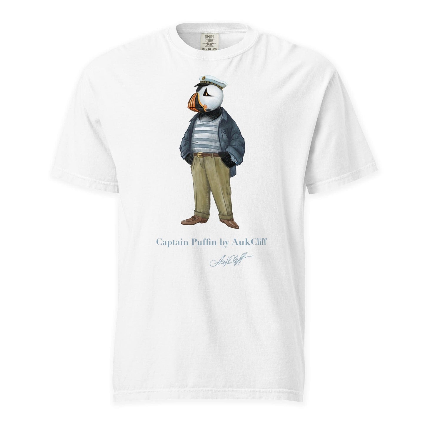 AukCliff Captain Puffin T-shirt White / S Captain Puffin “The Yacht Captain” Comfort Colors T-Shirt