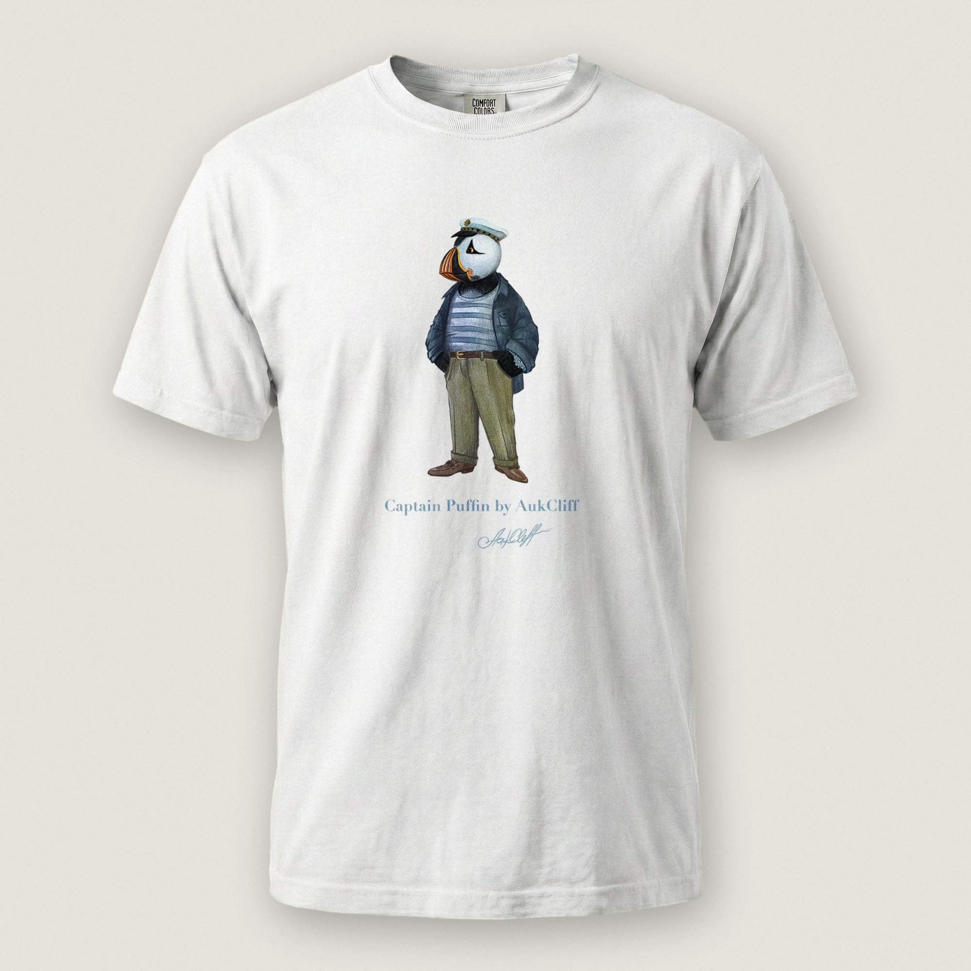 AukCliff Captain Puffin T-shirt White / S Captain Puffin™ “The Yacht Captain” Comfort Colors T-Shirt