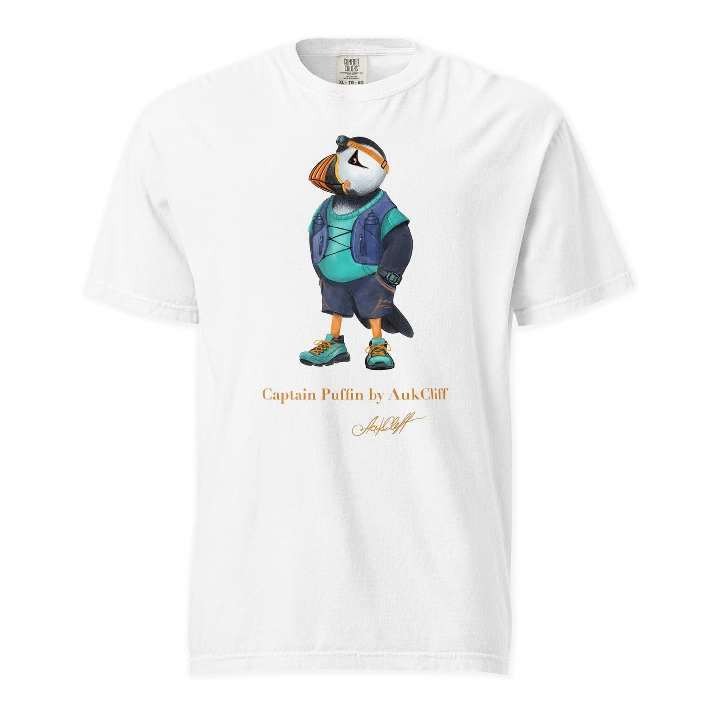 AukCliff Captain Puffin T-shirt White / S Captain Puffin™ Trail Runner Comfort Colors T-Shirt