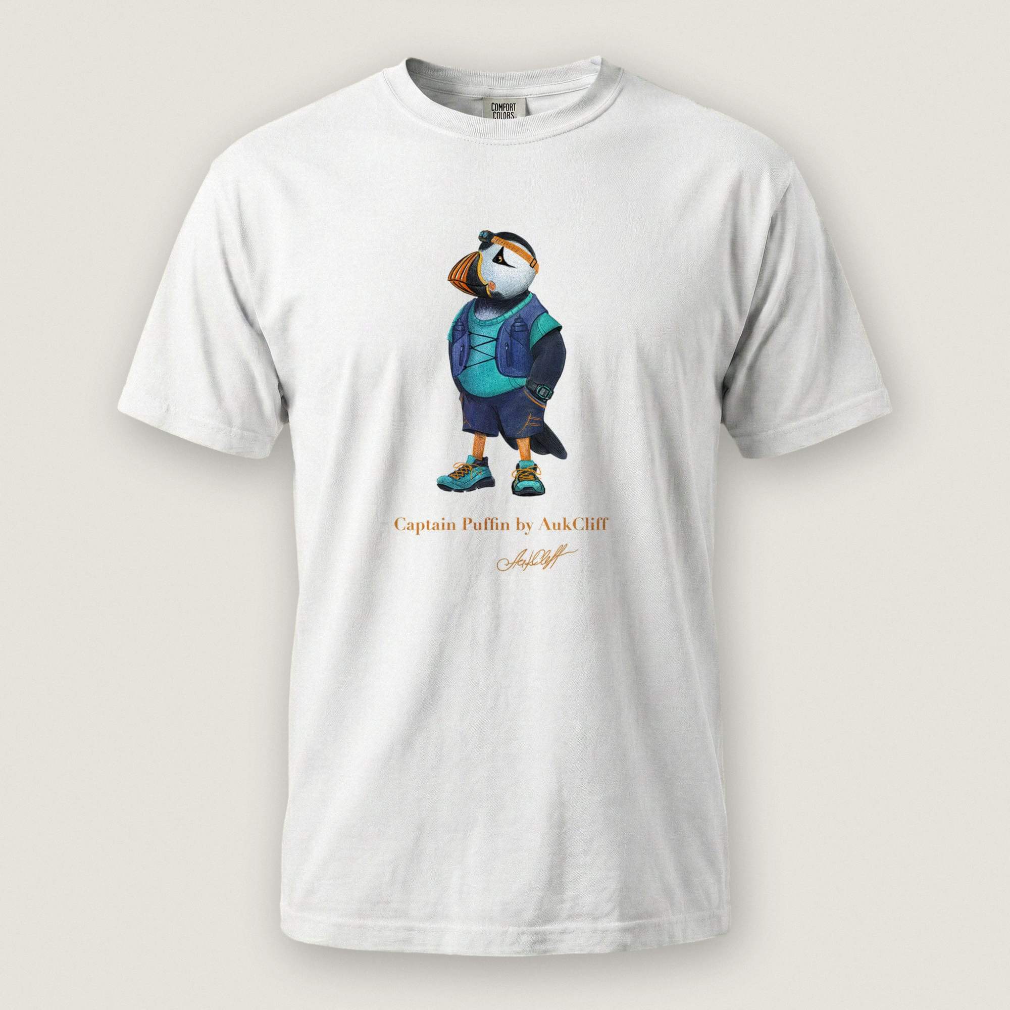 AukCliff Captain Puffin T-shirt White / S Captain Puffin™ Trail Runner Comfort Colors T-Shirt