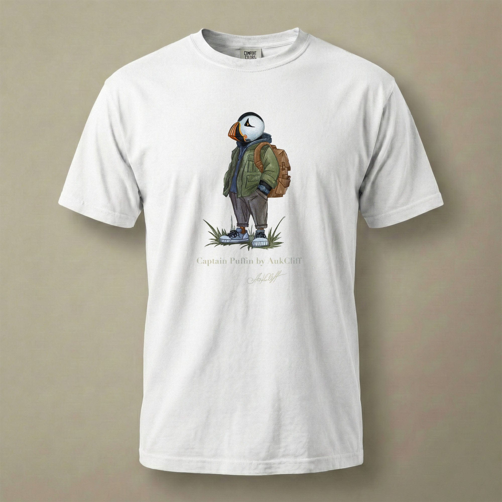 AukCliff® Captain Puffin T-shirt White / S Captain Puffin™ “Urban Hiker” Comfort Colors T-Shirt