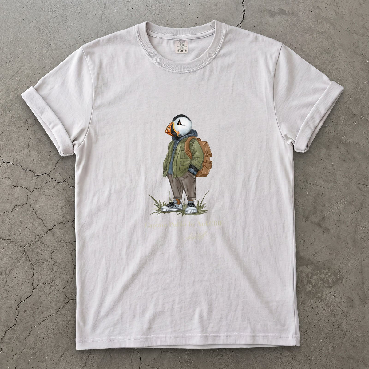 AukCliff® Captain Puffin T-shirt White / S Captain Puffin™ “Urban Hiker” Comfort Colors T-Shirt