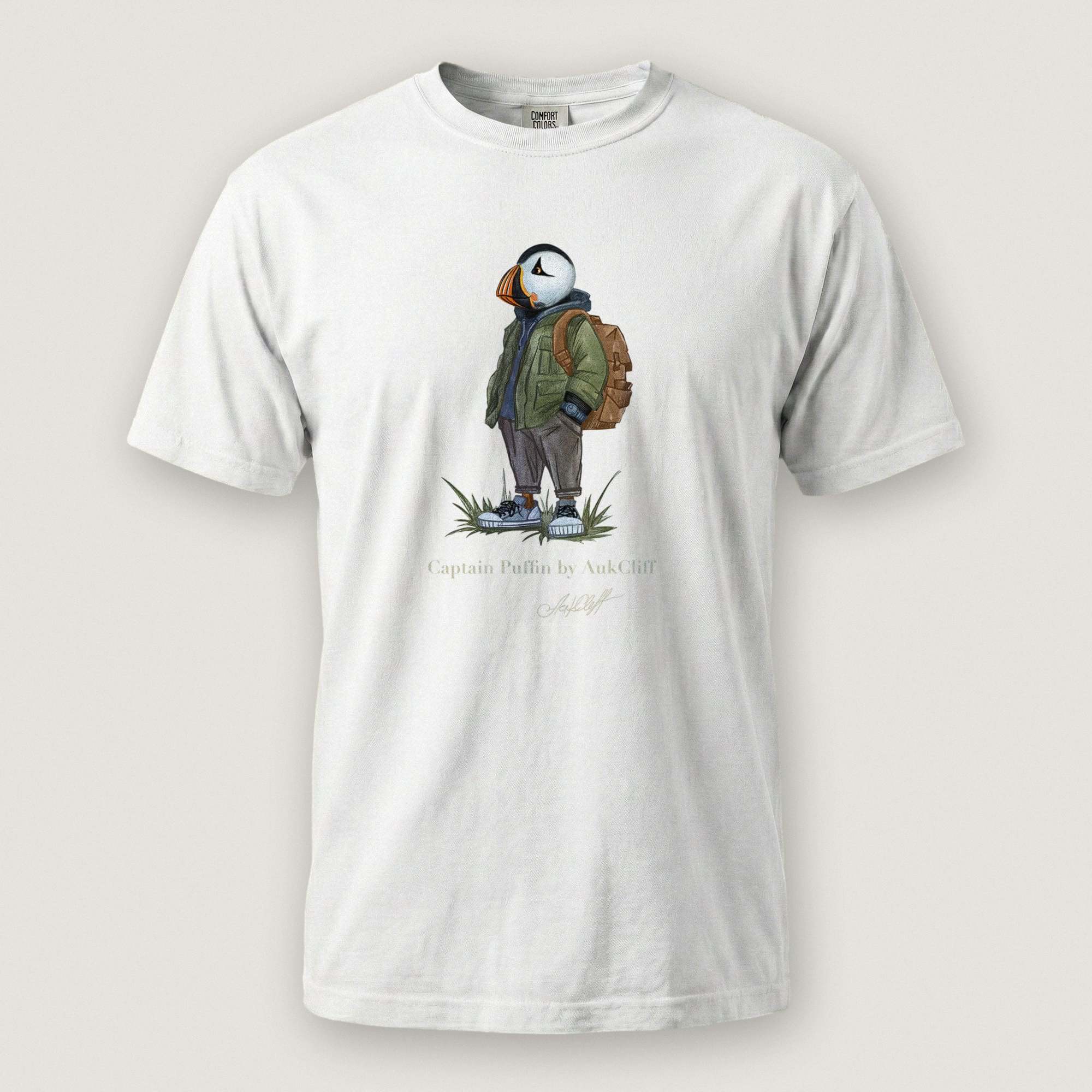 AukCliff® Captain Puffin T-shirt White / S Captain Puffin™ “Urban Hiker” Comfort Colors T-Shirt