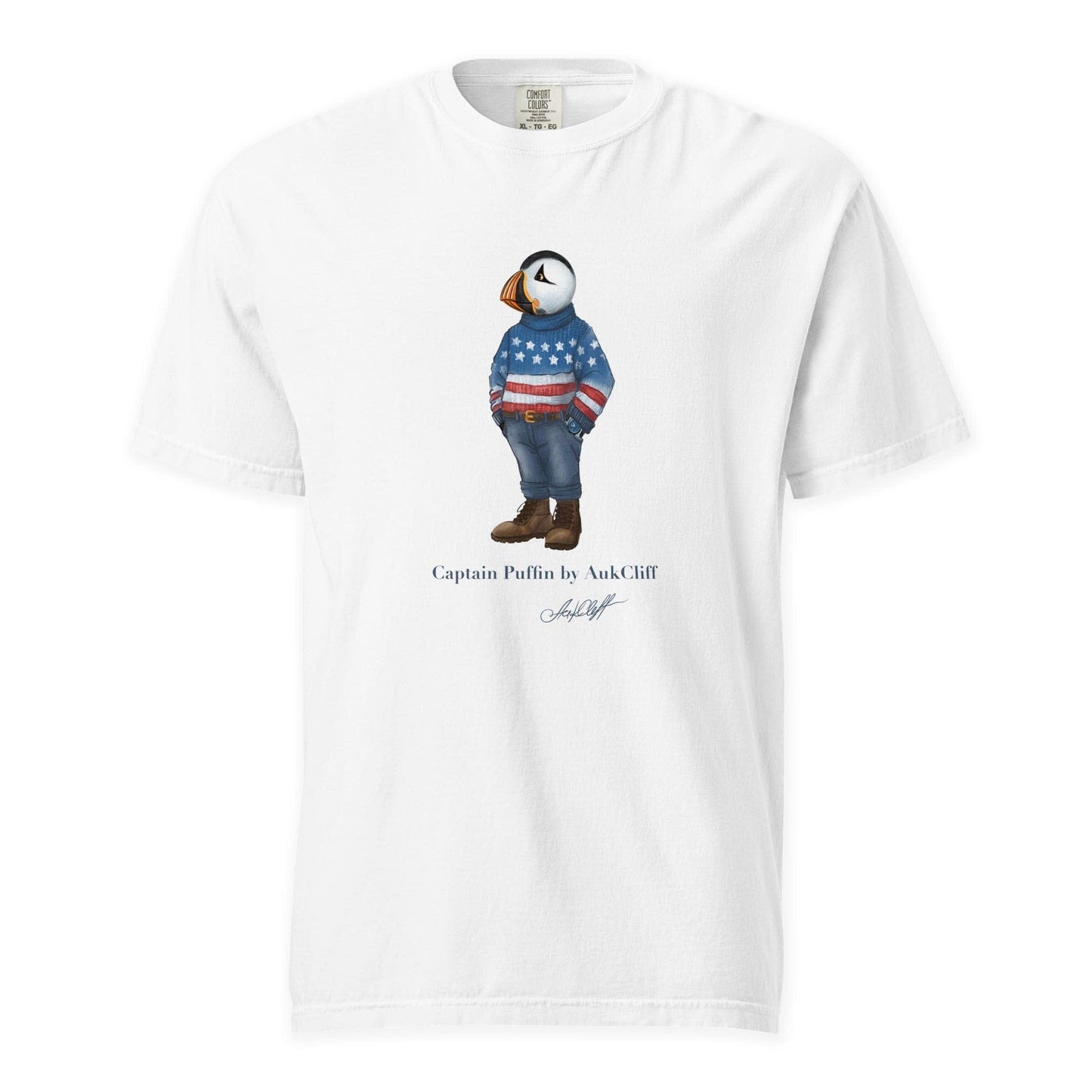 AukCliff Captain Puffin T-shirt White / S Captain Puffin™ “USA Outfitter” Comfort Colors T-Shirt