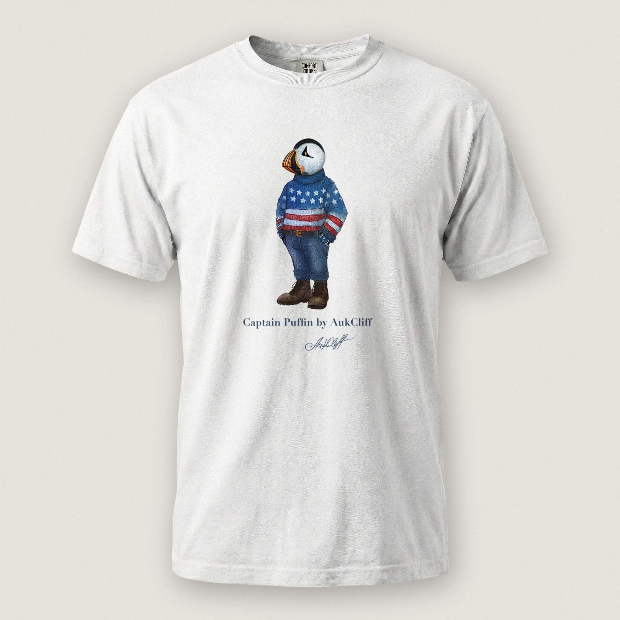 AukCliff Captain Puffin T-shirt White / S Captain Puffin™ “USA Outfitter” Comfort Colors T-Shirt