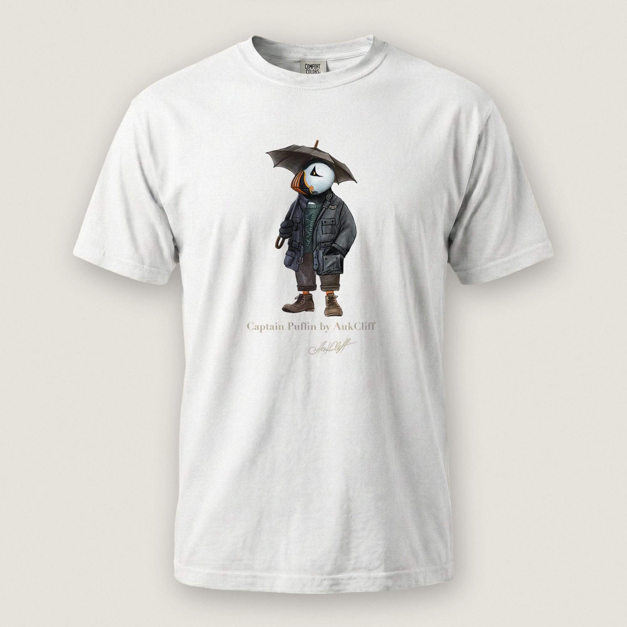 AukCliff® Captain Puffin T-shirt White / S Captain Puffin™ “Waxed Trail Rover” Comfort Colors T-Shirt