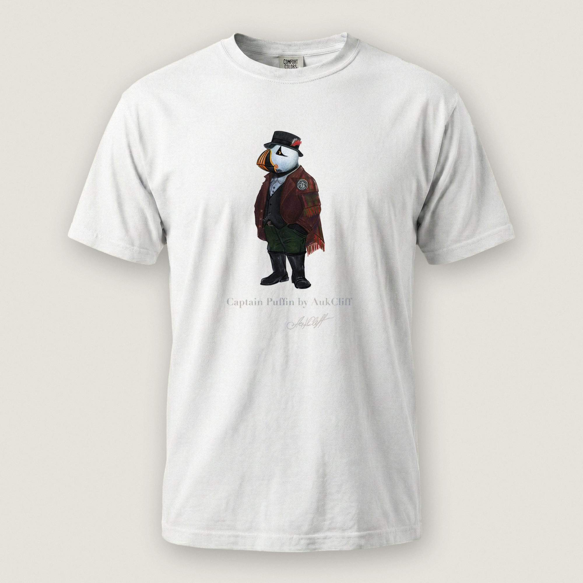 AukCliff® Captain Puffin T-shirt White / S Captain Puffin™ Welsh Heritage Comfort Colors T-Shirt