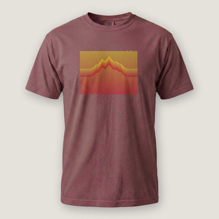 AukCliff Comfort Colors Graphic Tee Brick / S AukCliff® Retro Mountain Wave Comfort Colors T-shirt
