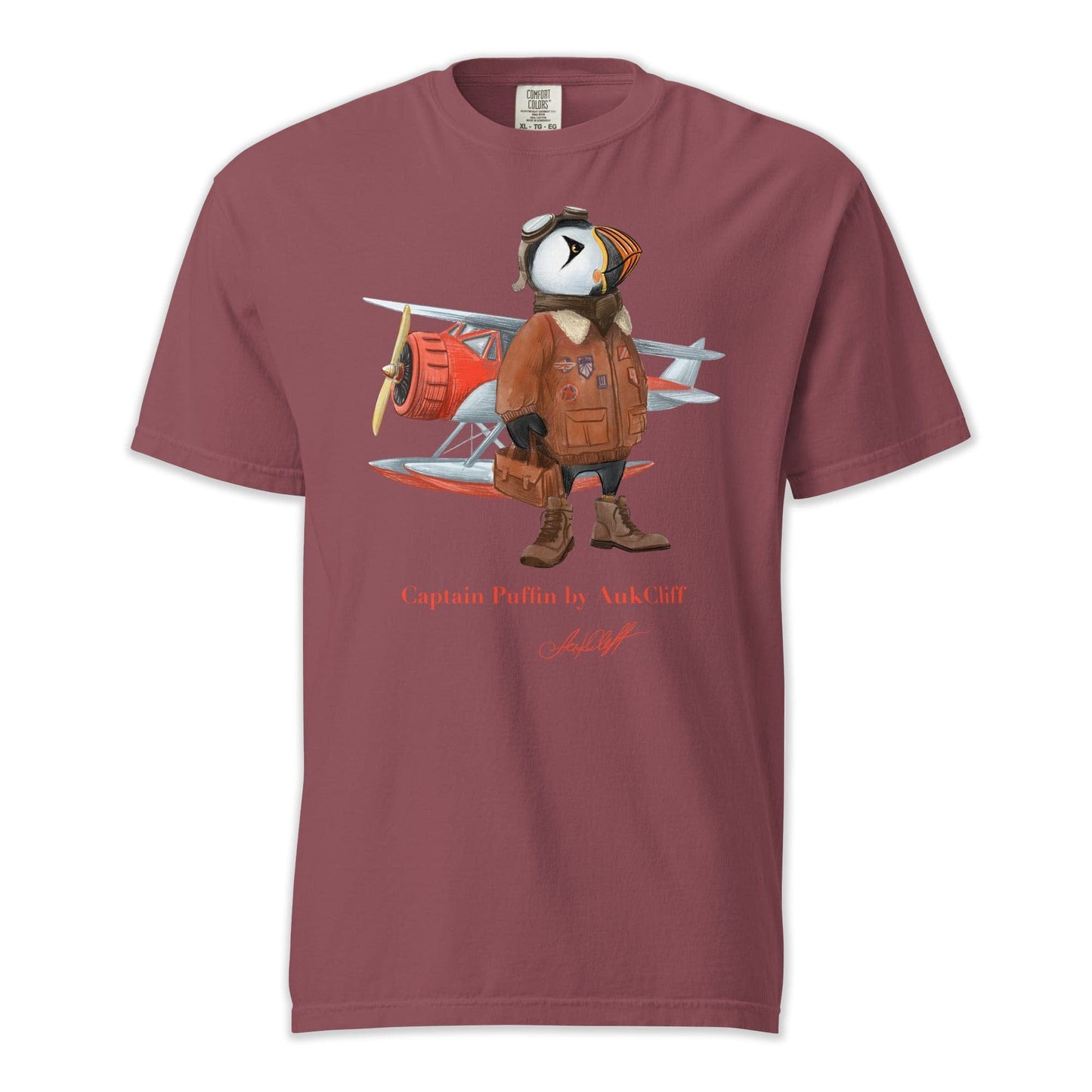 AukCliff Comfort Colors Graphic Tee Brick / S Captain Puffin™ Bush Pilot Comfort Colors T-Shirt